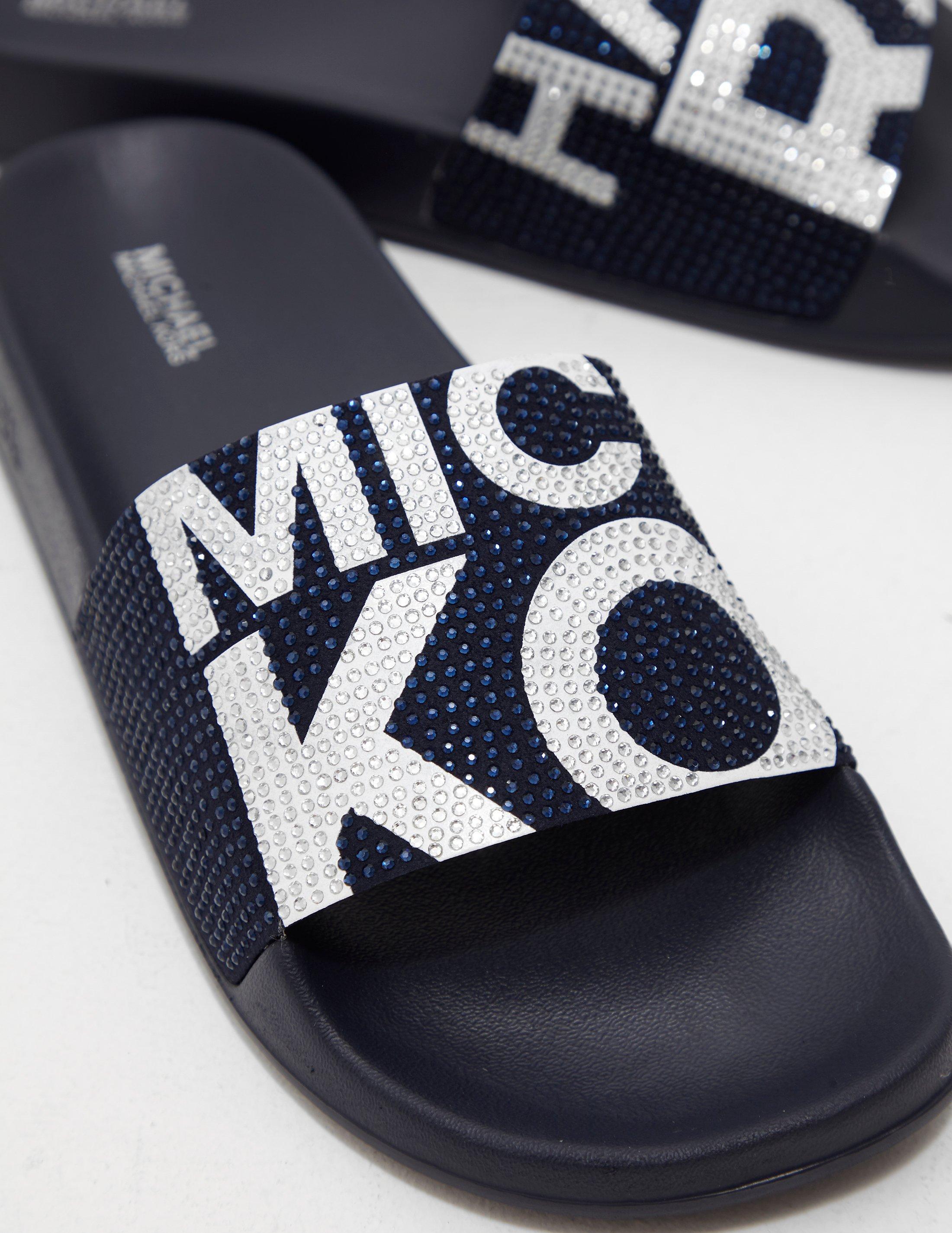 michael kors slides blue