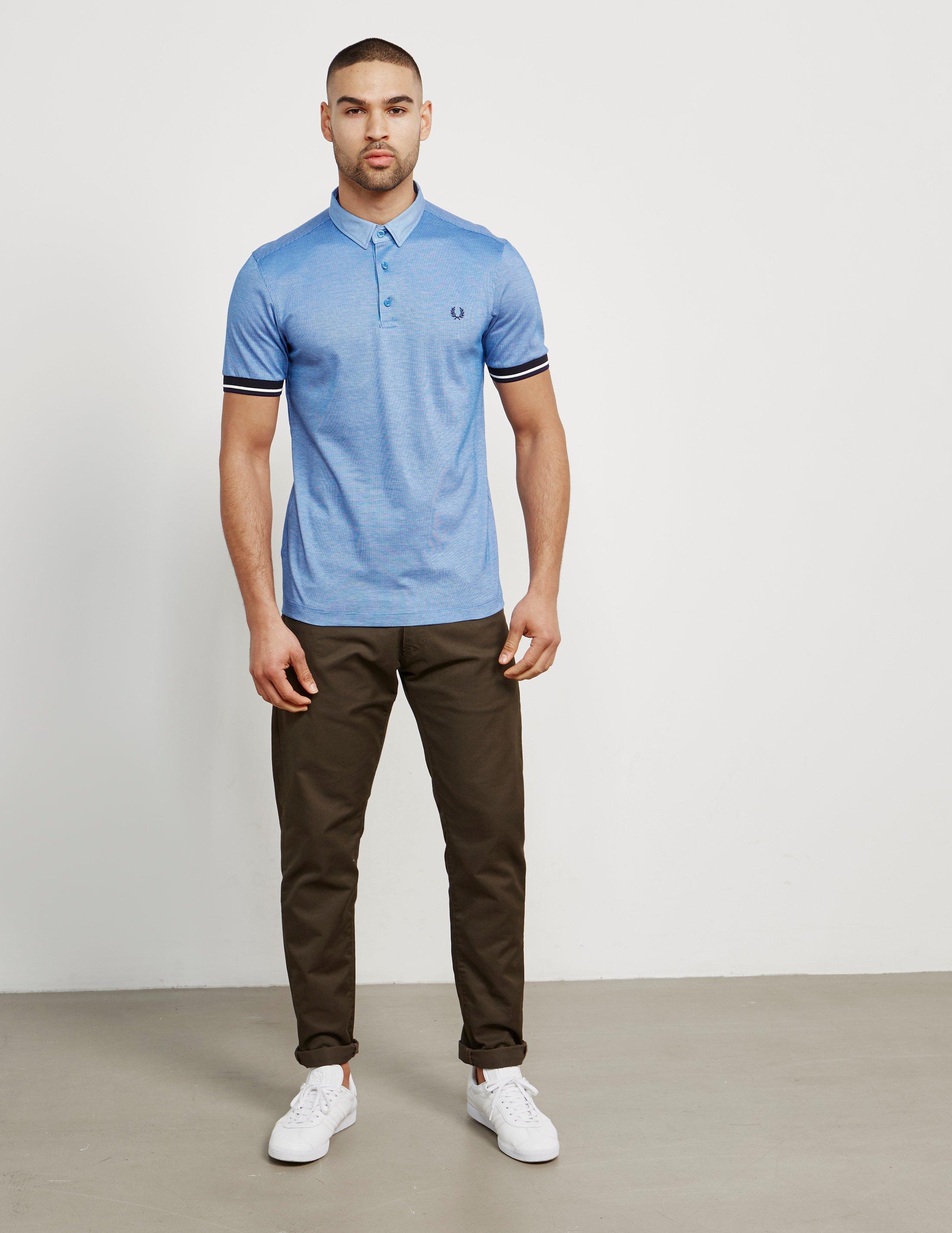 blue polo shirt outfit