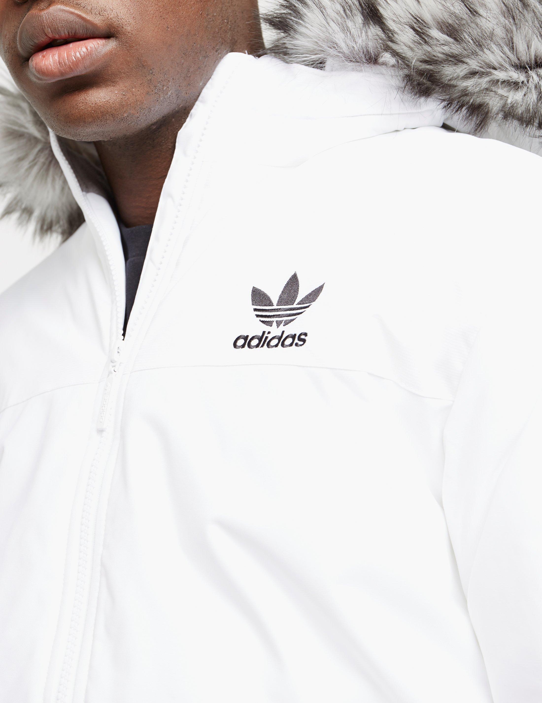 adidas white fur jacket