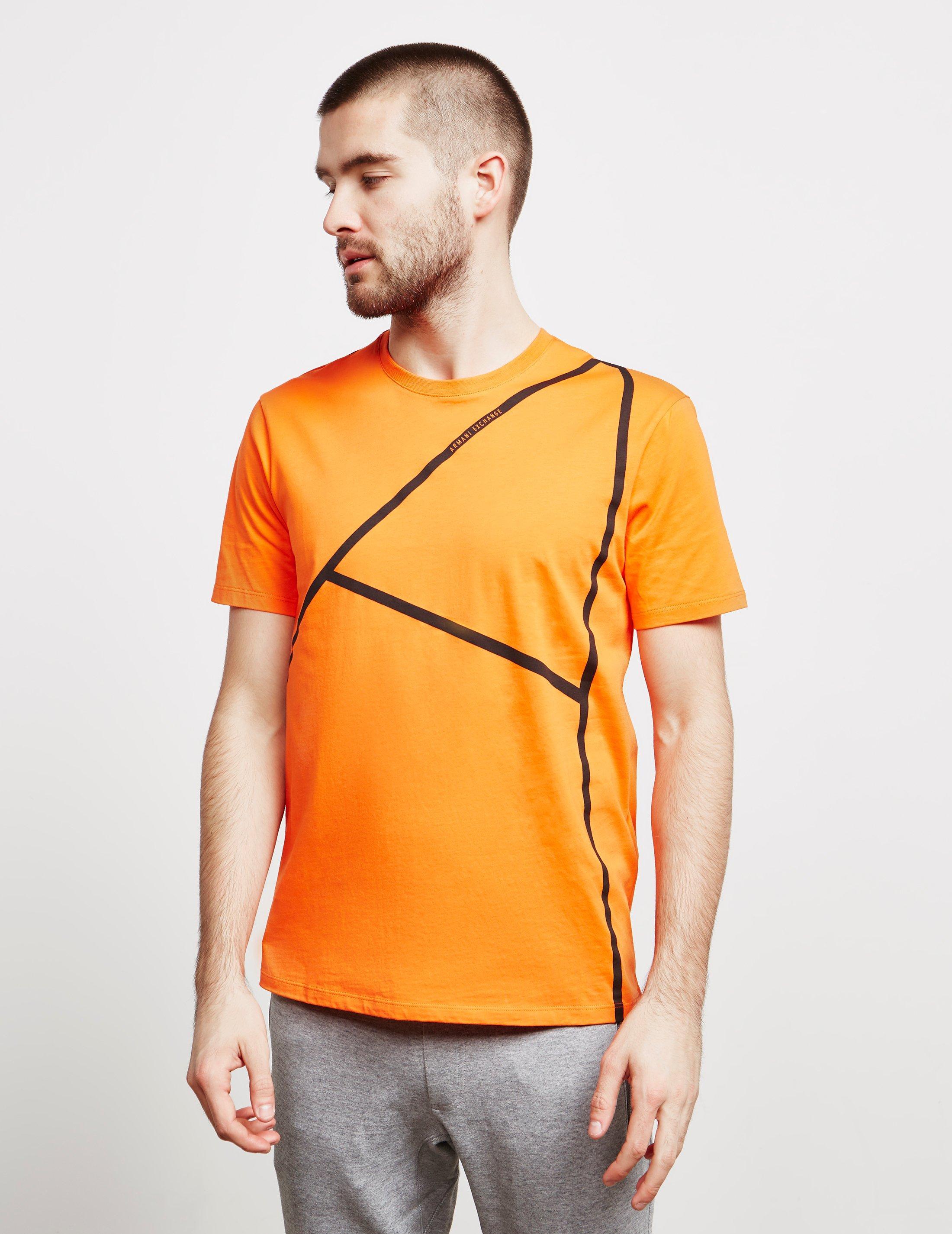 Armani Exchange Stripe Short Sleeve T-shirt Orange for Men - Lyst