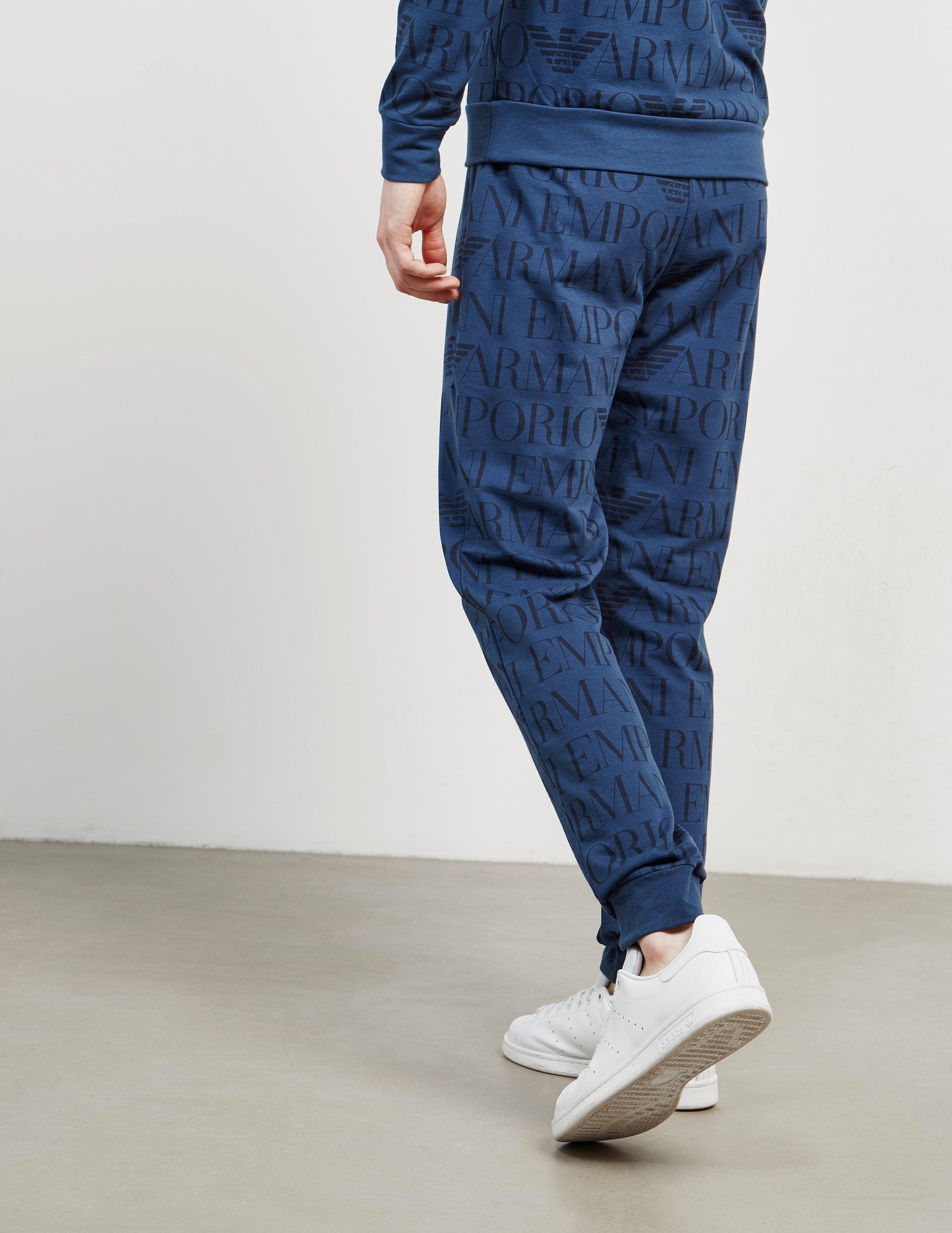 emporio armani all over print track pants