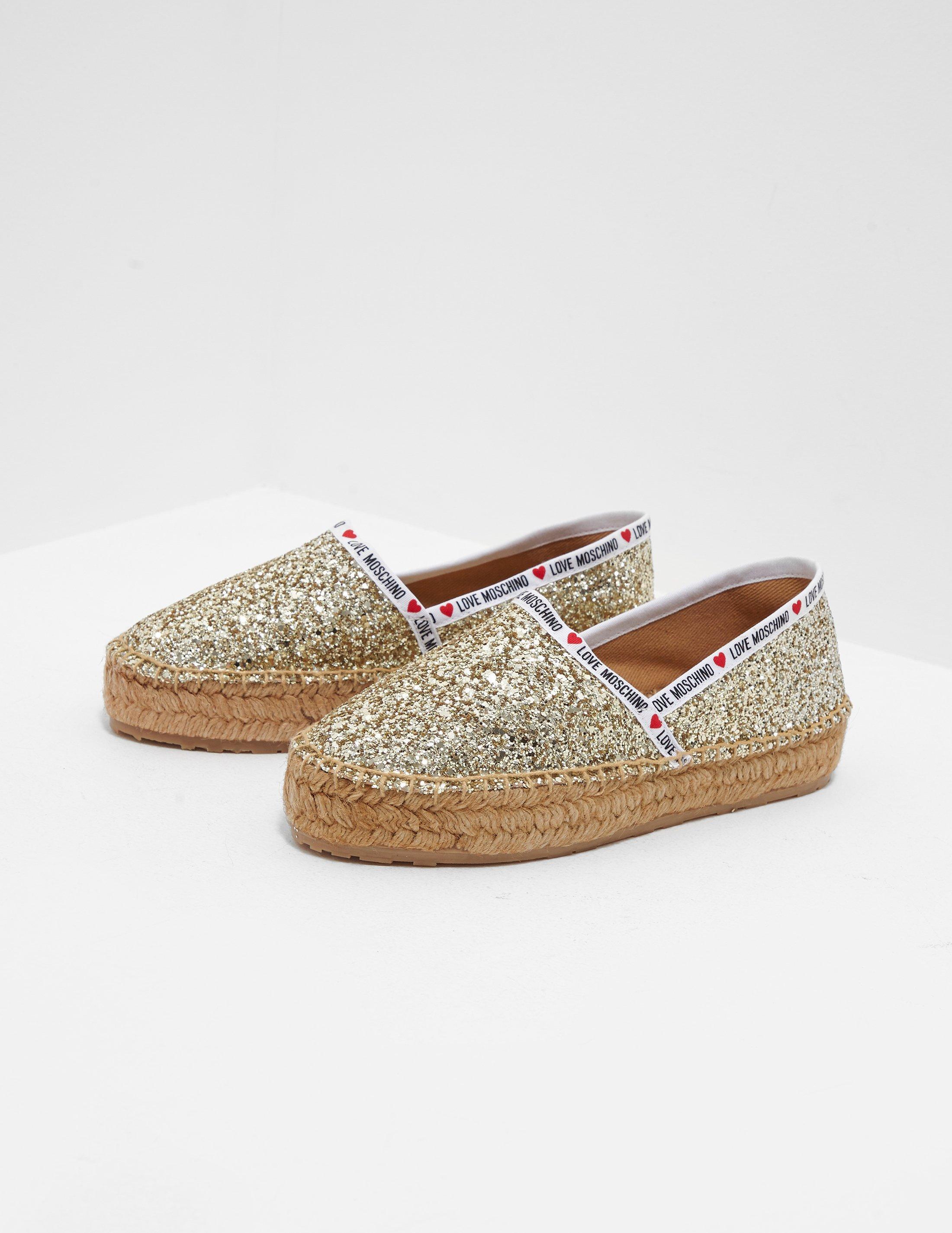 platform espadrilles gold
