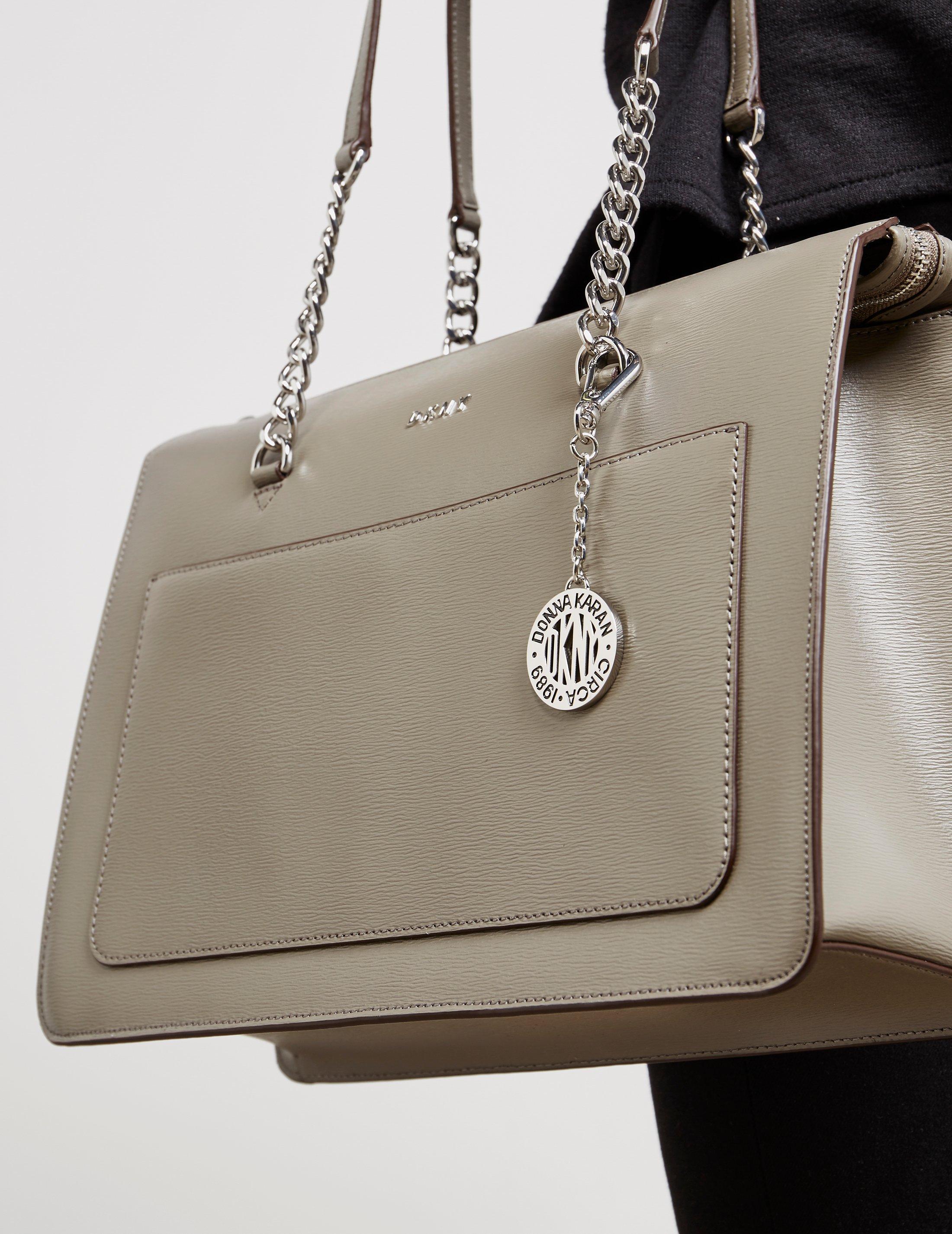 DKNY Leather Womens Bryant Zip Tote Bag Grey in Gray Lyst