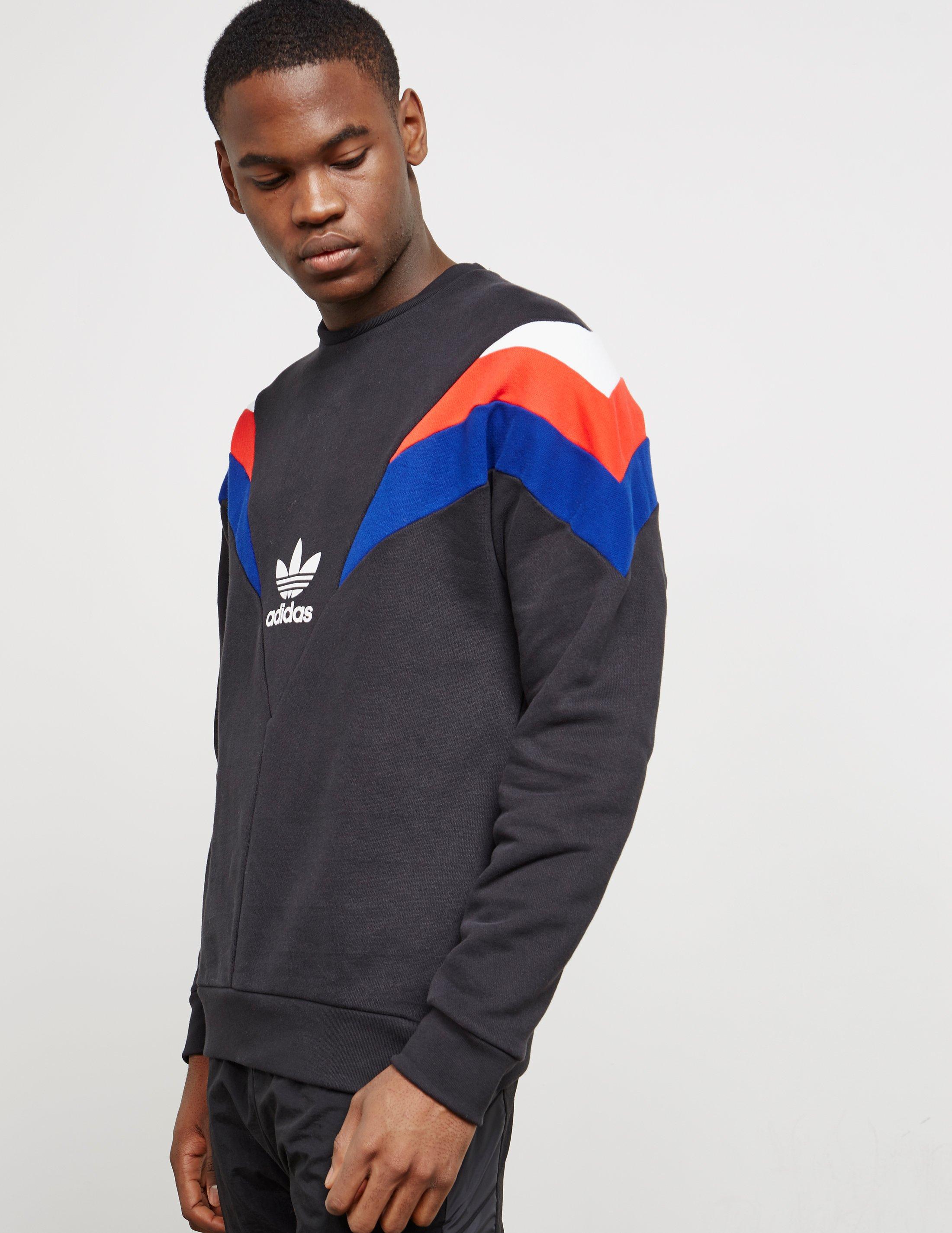 adidas Originals Cotton Mens Neva Crew Sweatshirt Black/red/blue for Men |  Lyst