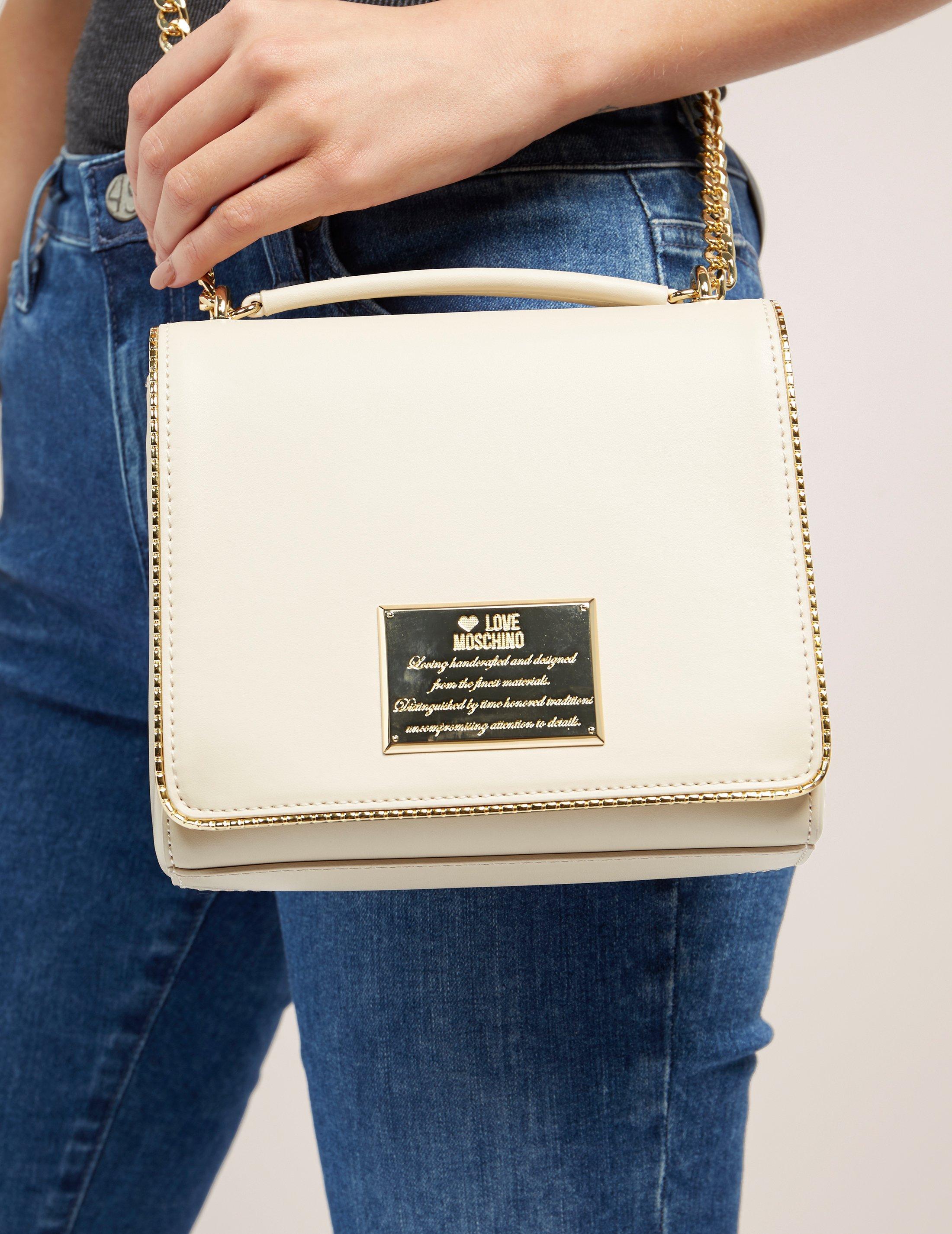 Love Moschino Womens Chain Shoulder Bag Cream in Natural Lyst