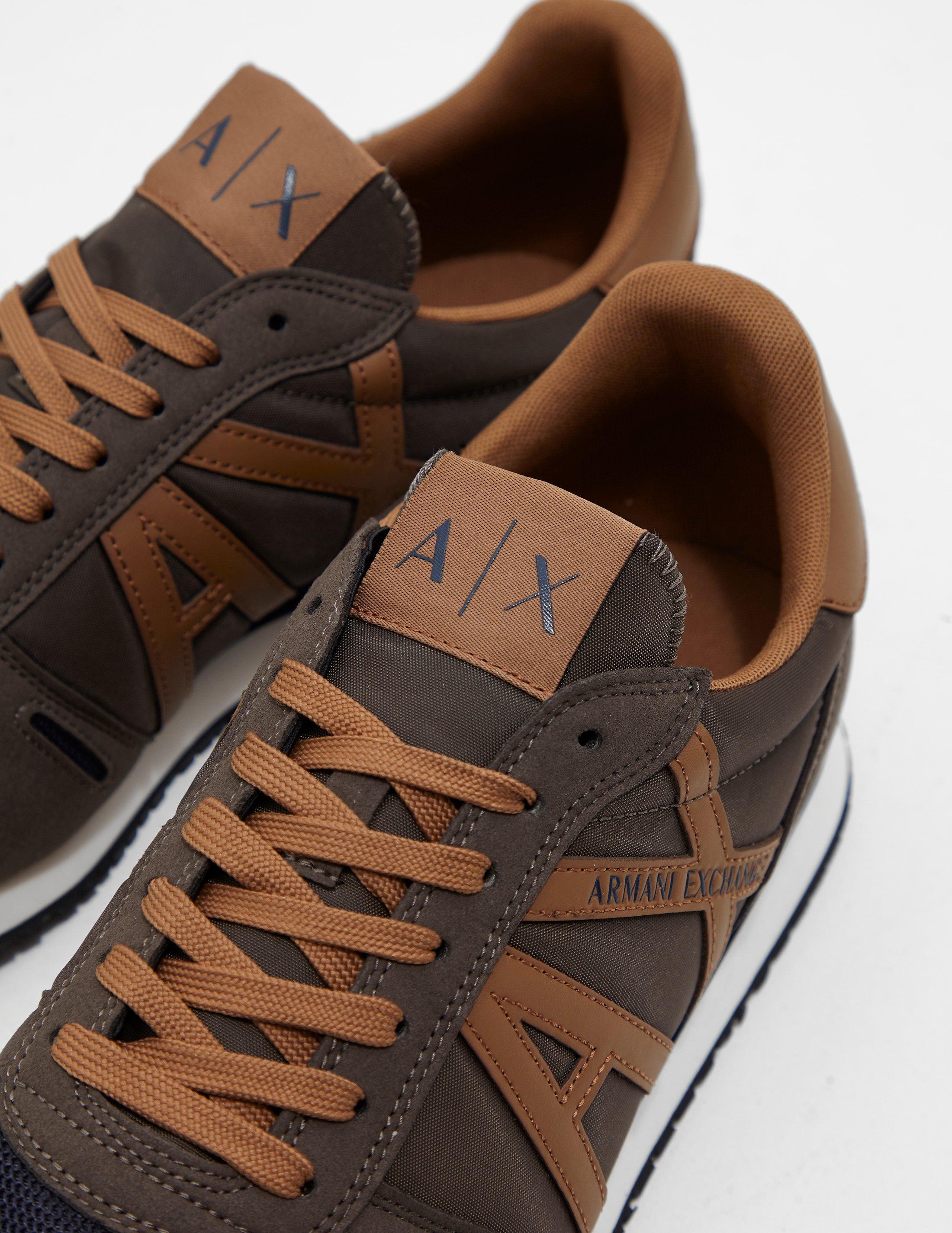 Armani Exchange Synthetic Ax Runner Brown for Men | Lyst