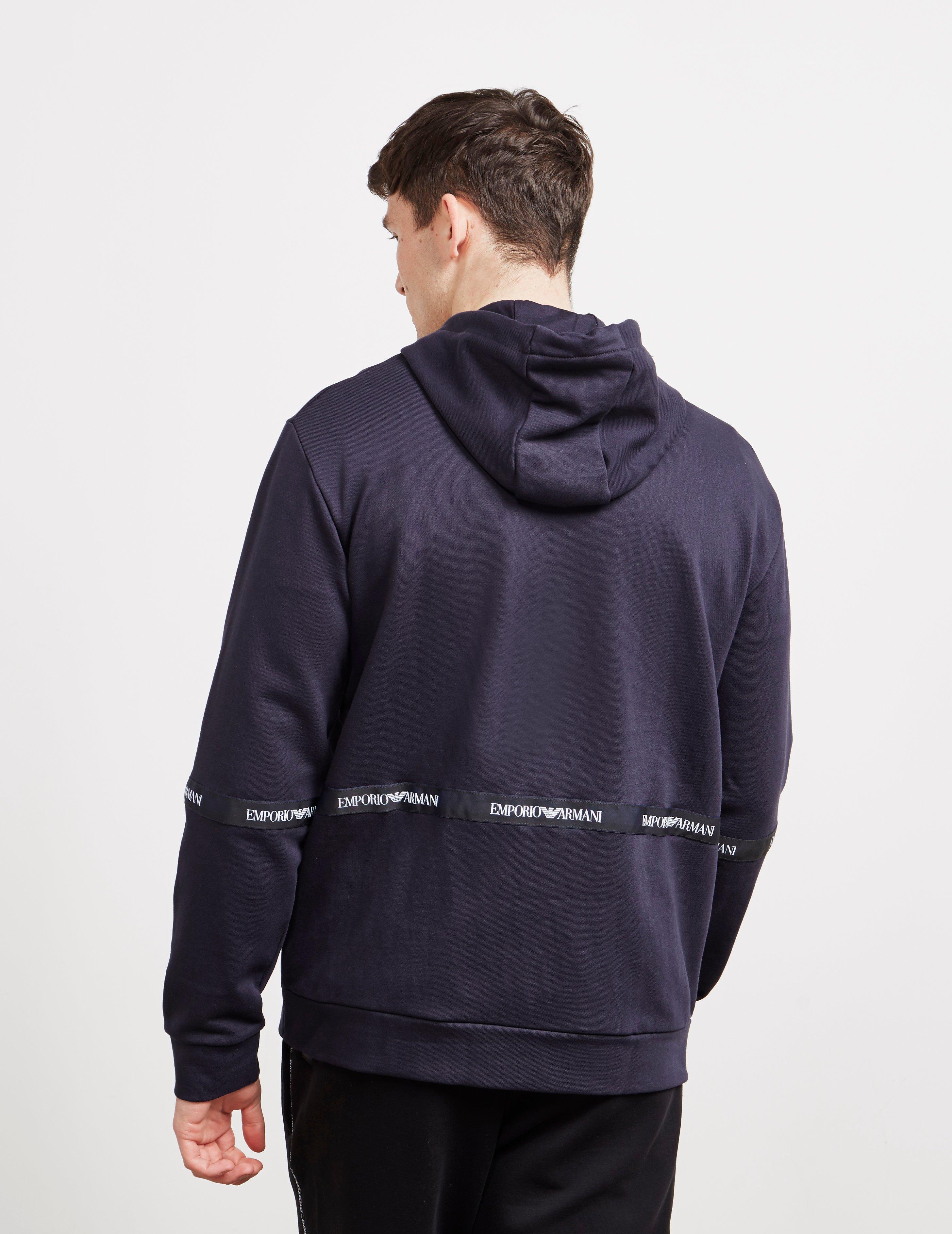 navy armani hoodie