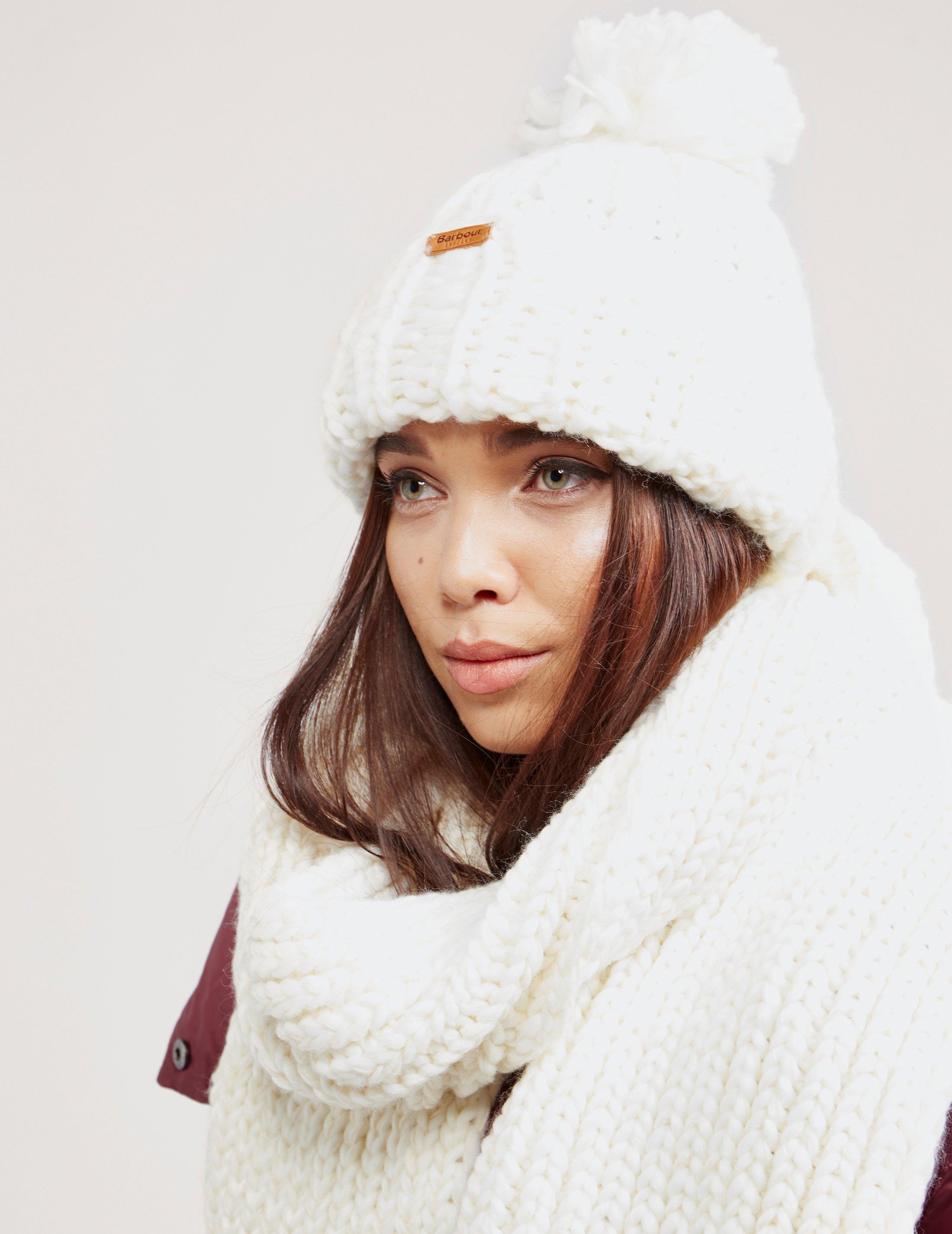 barbour chunky knit hat and scarf set