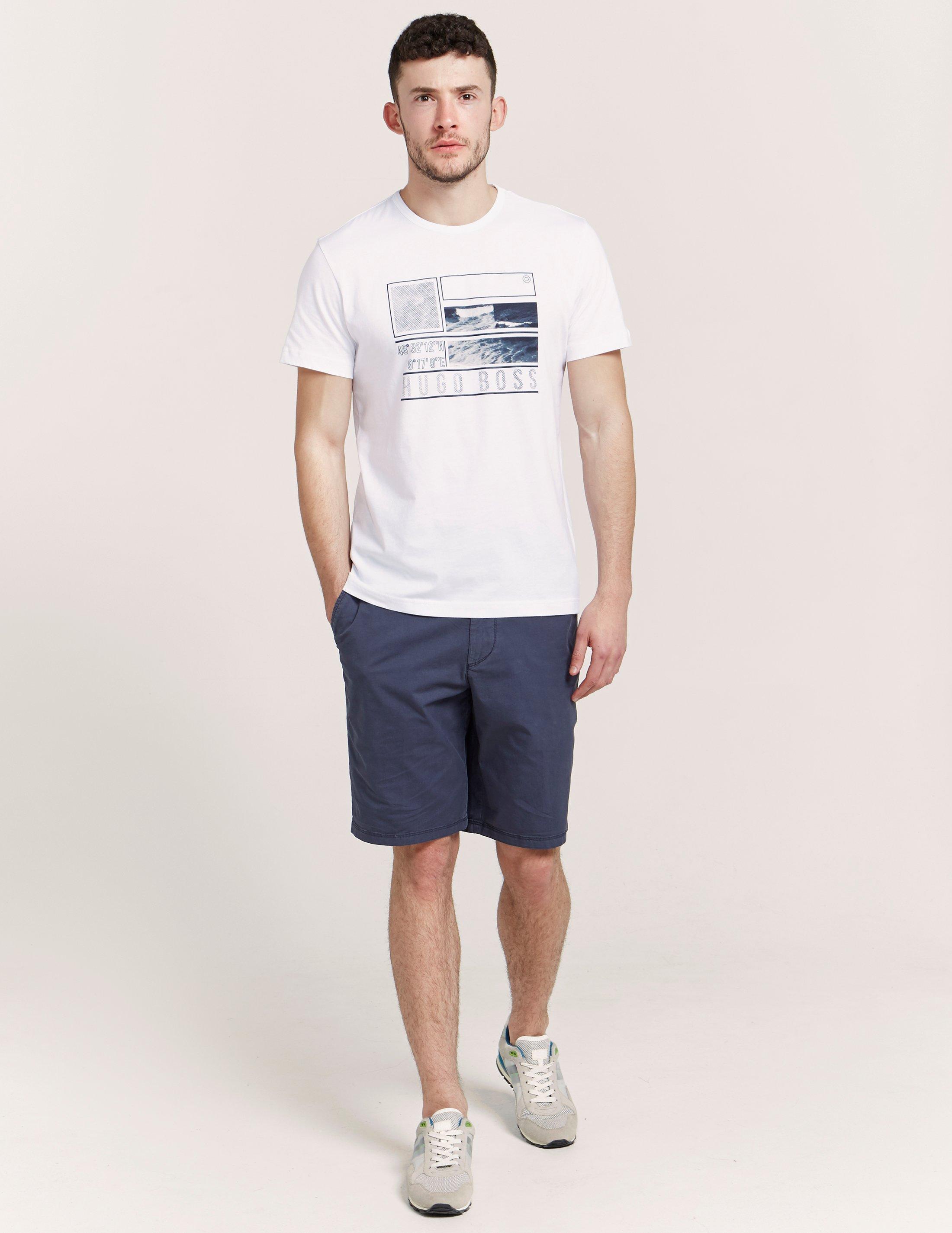 BOSS by HUGO BOSS Cotton Green Square Print Short Sleeve T-shirt in White  for Men | Lyst