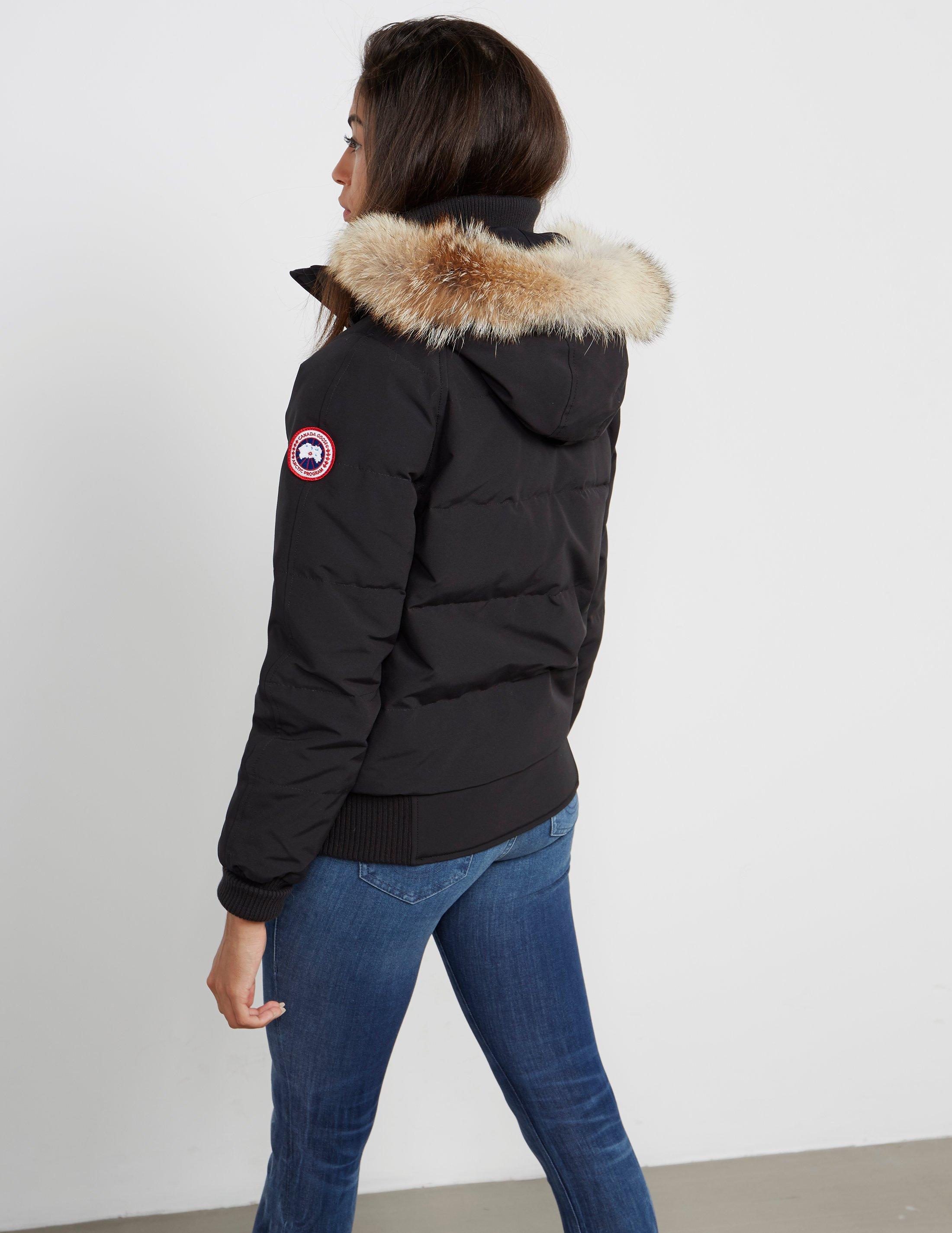 black canada goose bomber womens
