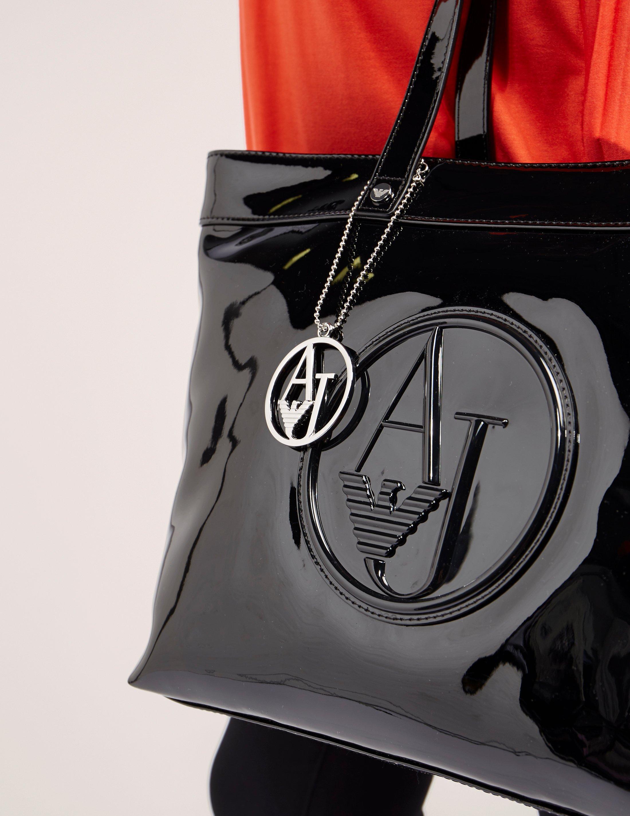 Armani Jeans Denim Womens Small Patent Bag Black - Lyst