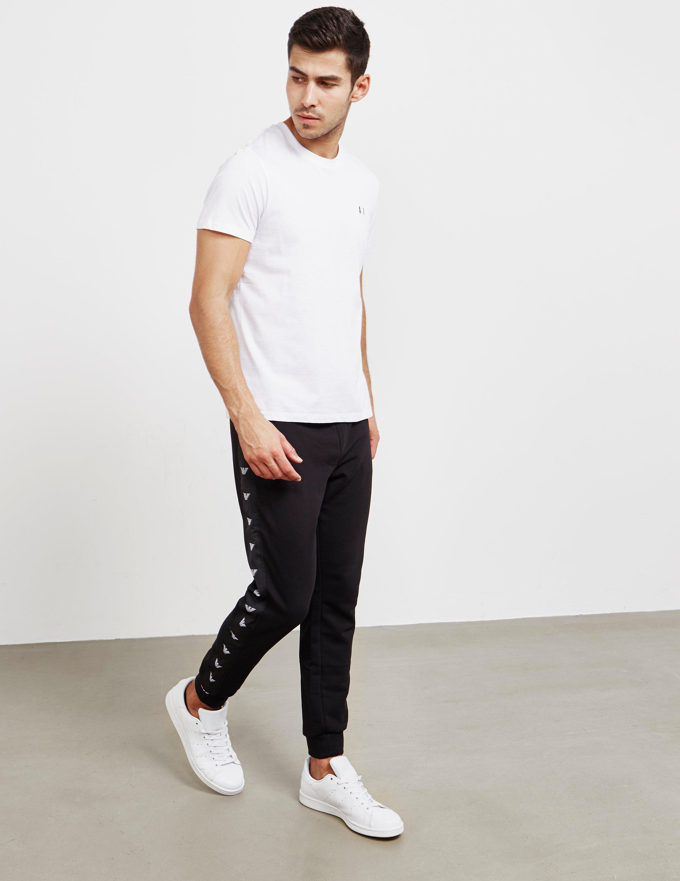 emporio armani tape eagle track pants