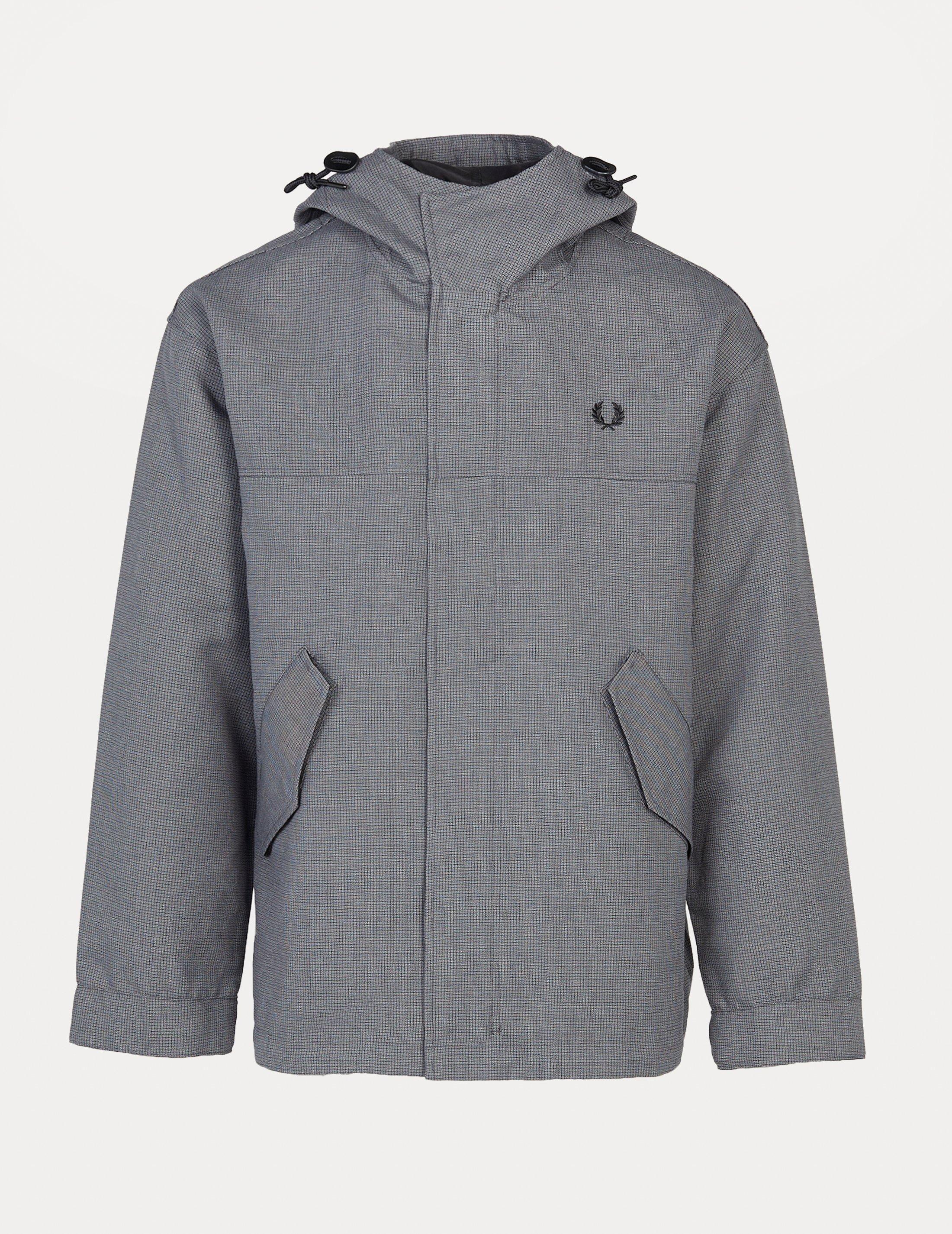 fred perry short jacquard parka jacket