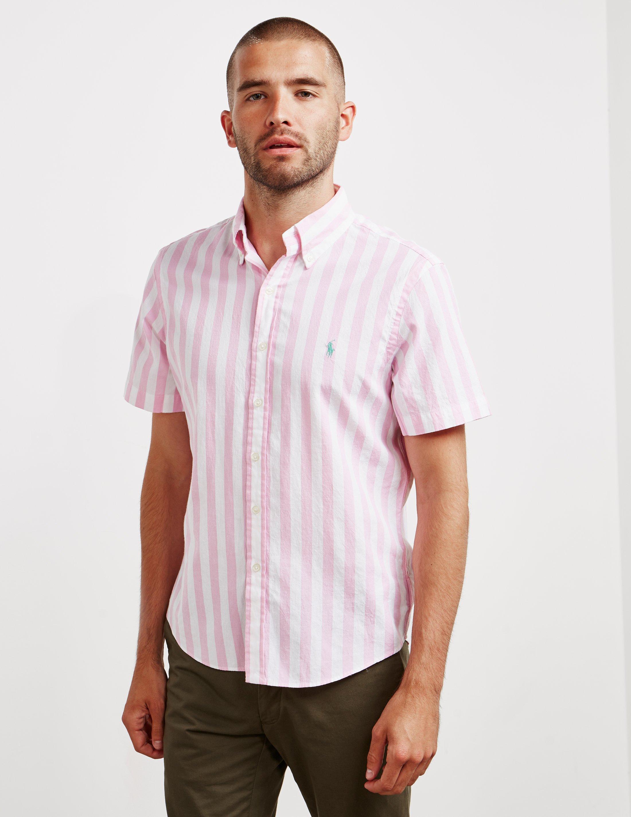 Polo Ralph Lauren Candy Stripe Short Sleeve Shirt Pink for Men | Lyst