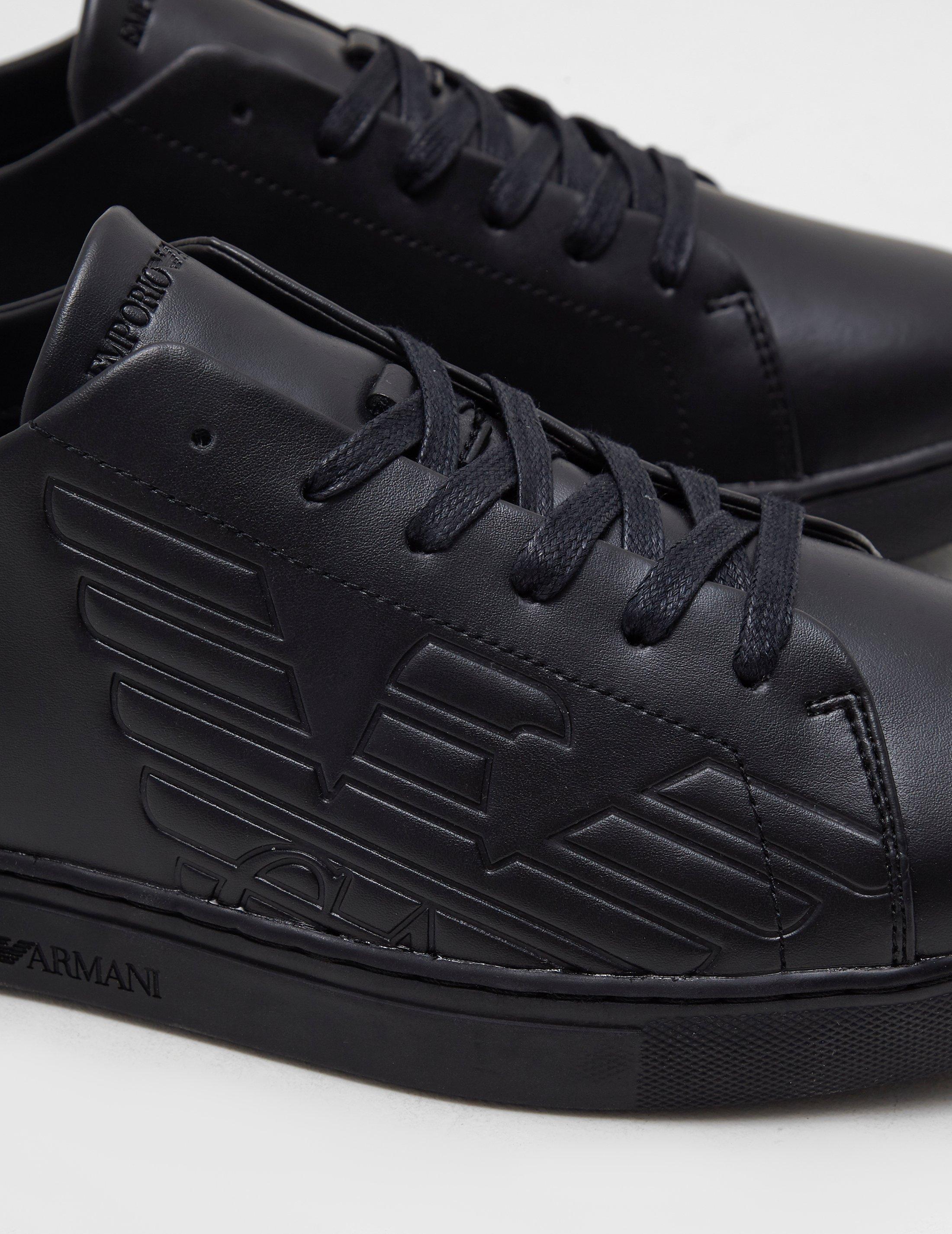 ea7 logo embossed trainers