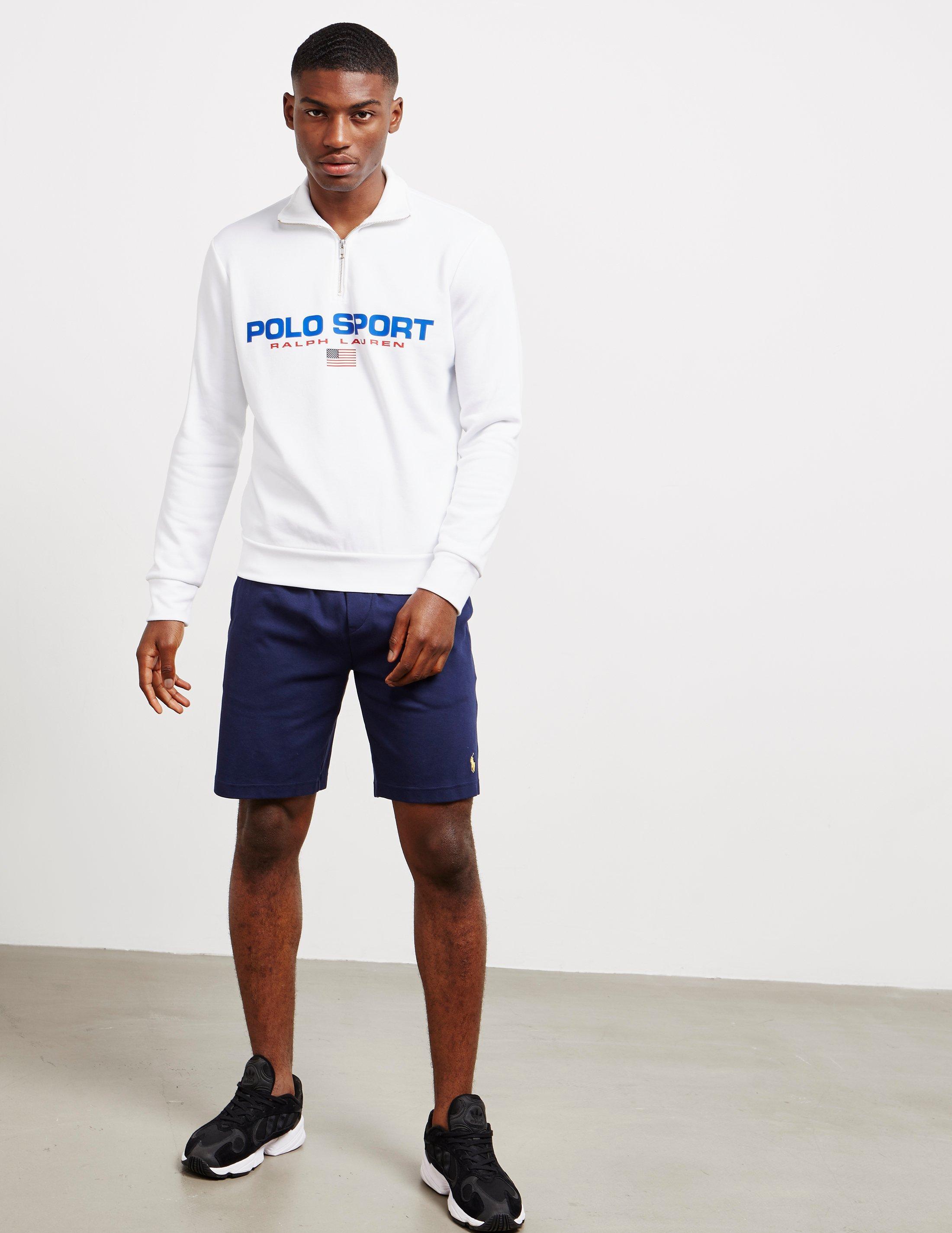 Polo Ralph Lauren Fleece Quarter Zip Sport Sweatshirt in White for 