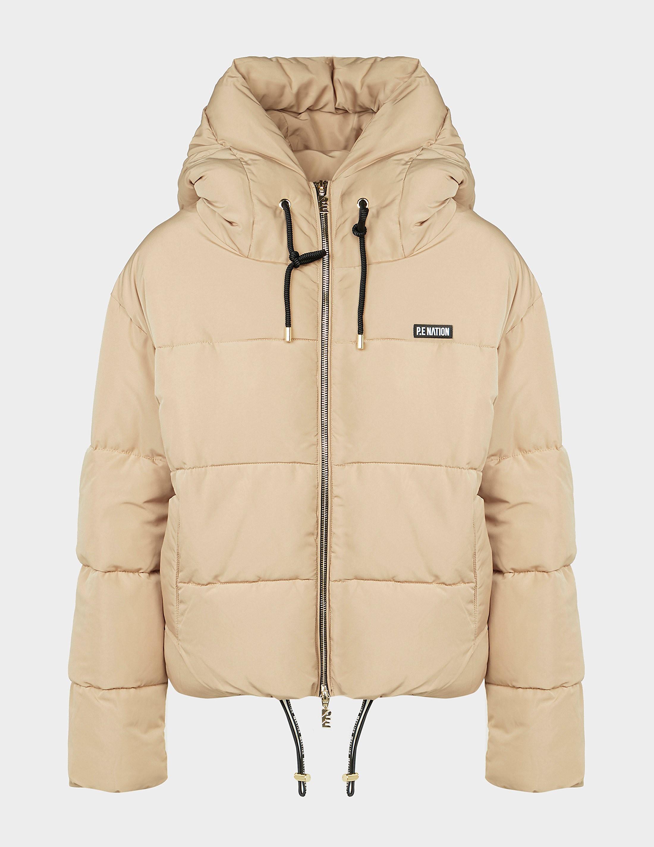 P.E Nation Goalside Puffer Jacket Nude in Natural | Lyst