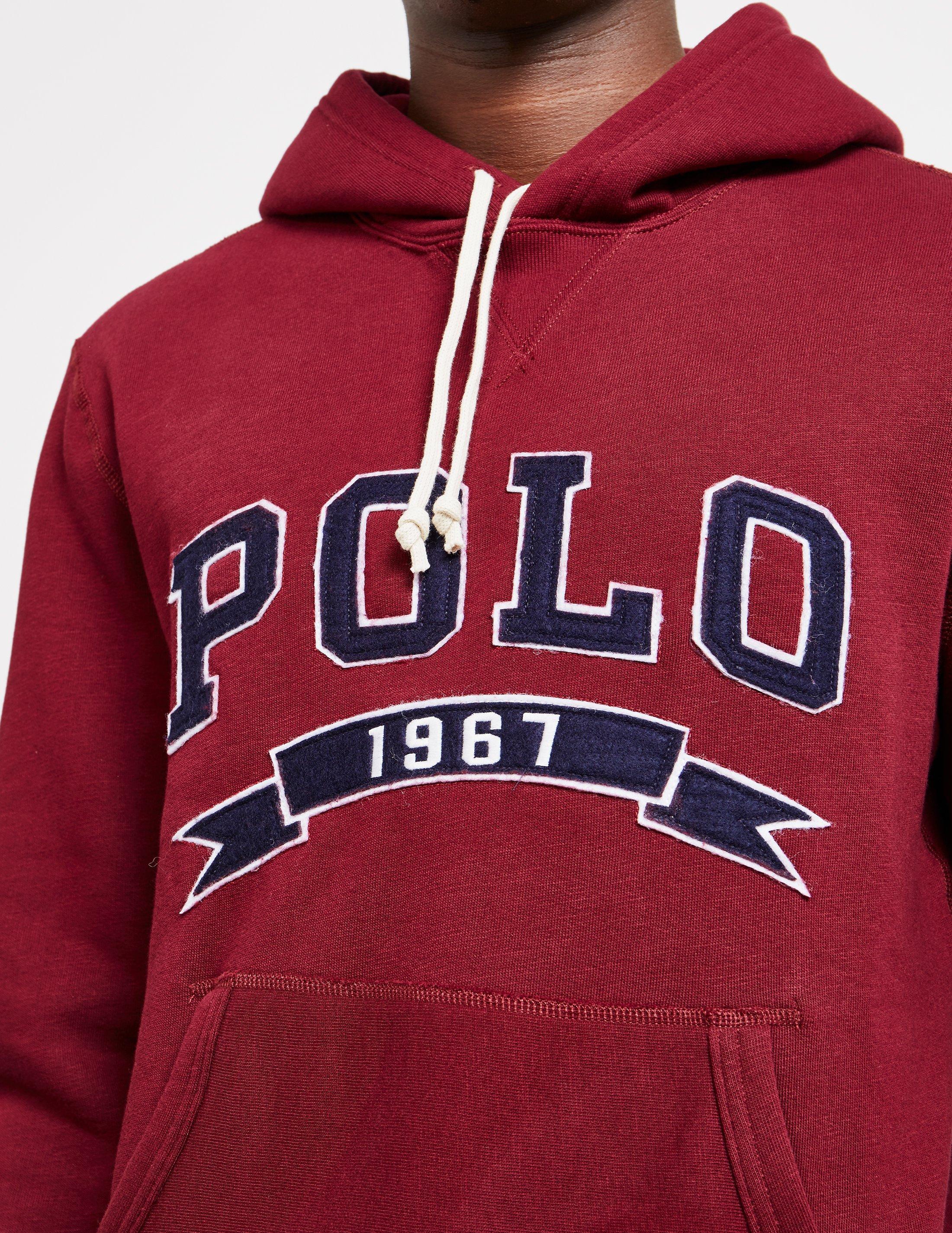 red polo fleece hoodie