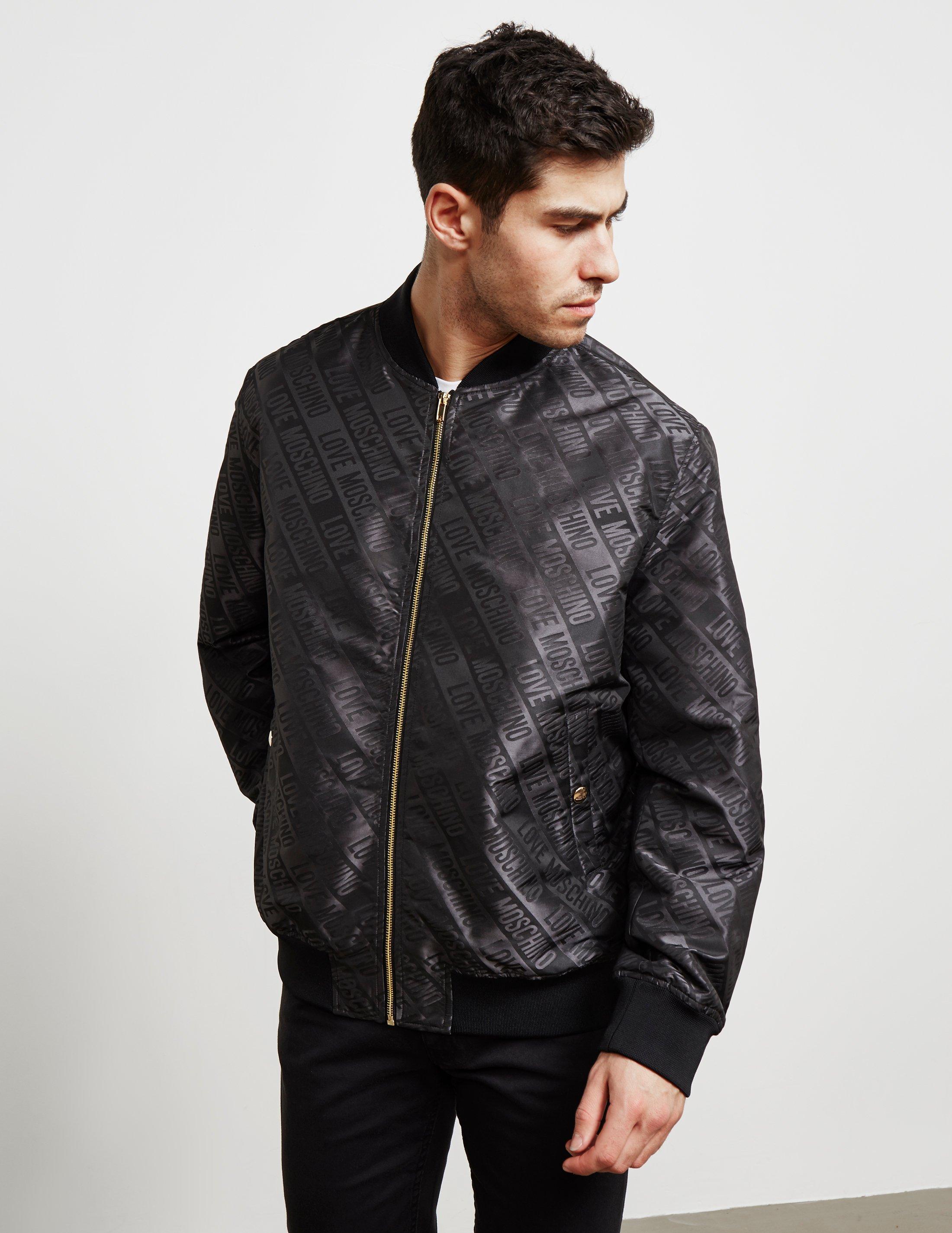 Refusal Bitterness Achieve Love Moschino All Over Print Bomber Jacket - Online Exclusive Black for Men  | Lyst