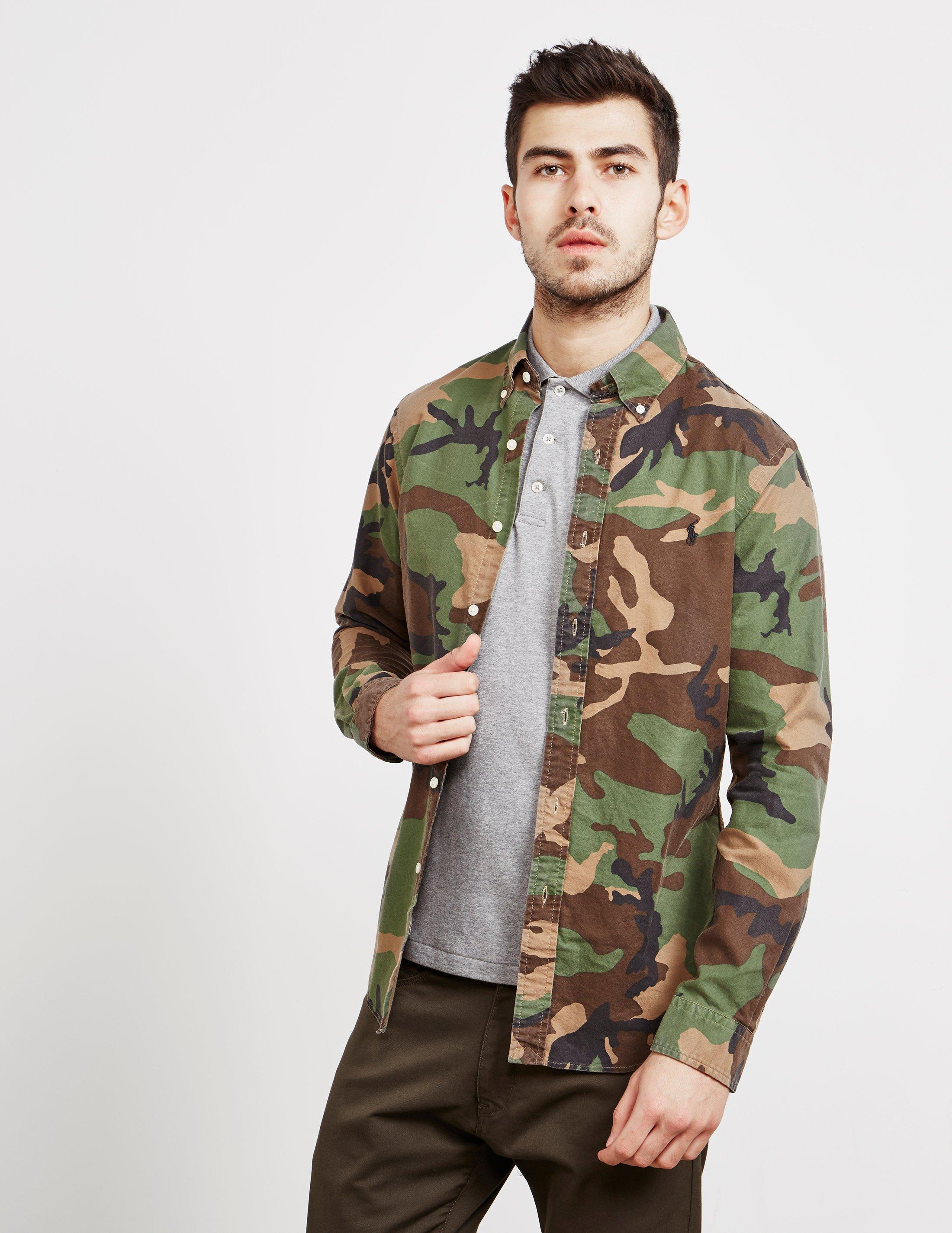 camo polo long sleeve