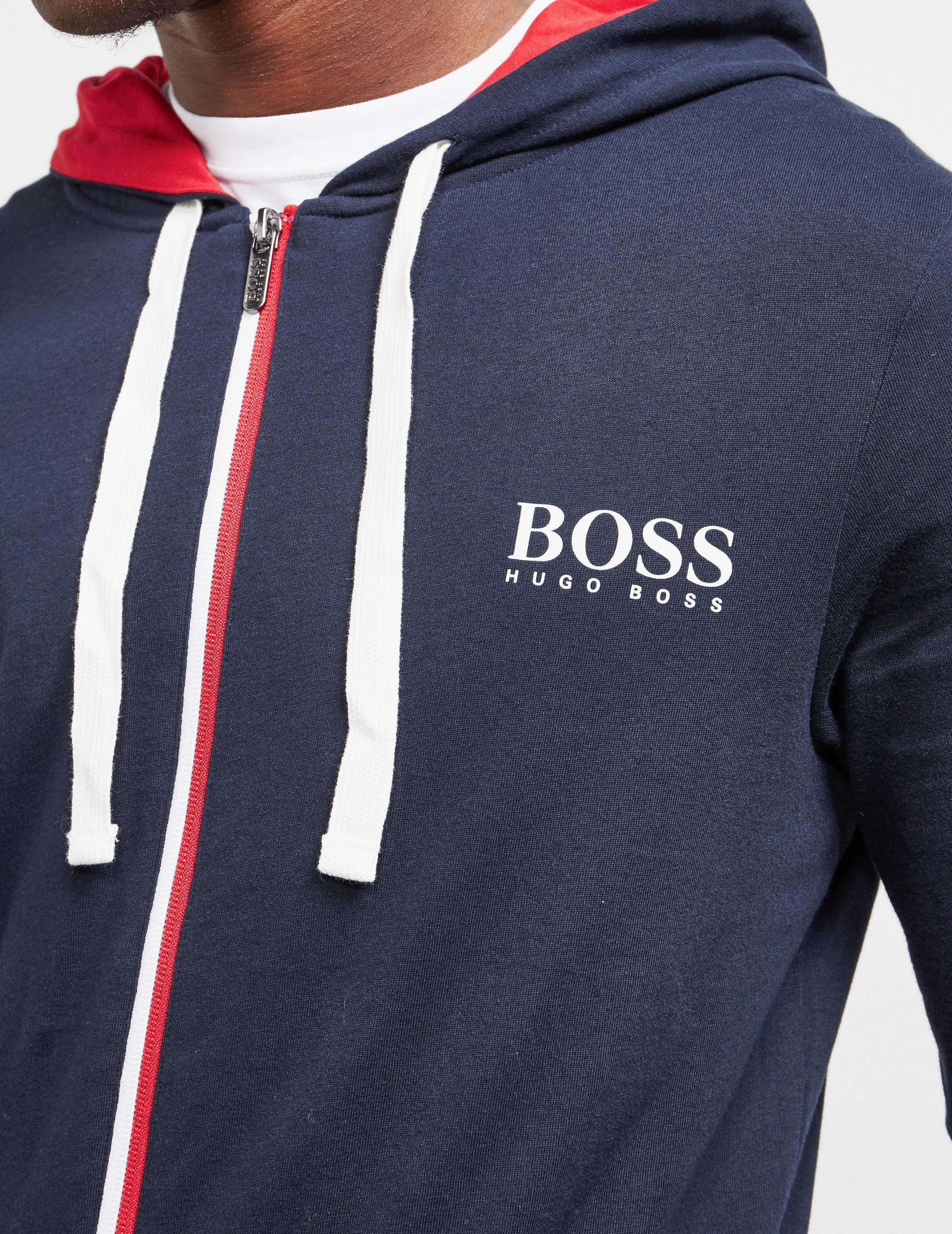 boss hugo boss full zip sweatshirt navy