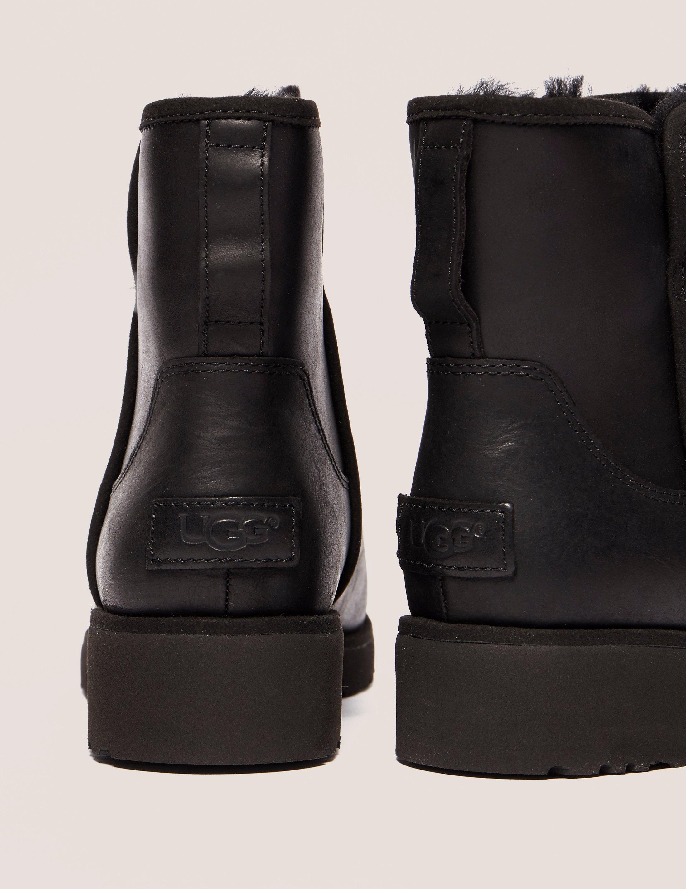 UGG Womens Kristin Leather Boot Black Lyst
