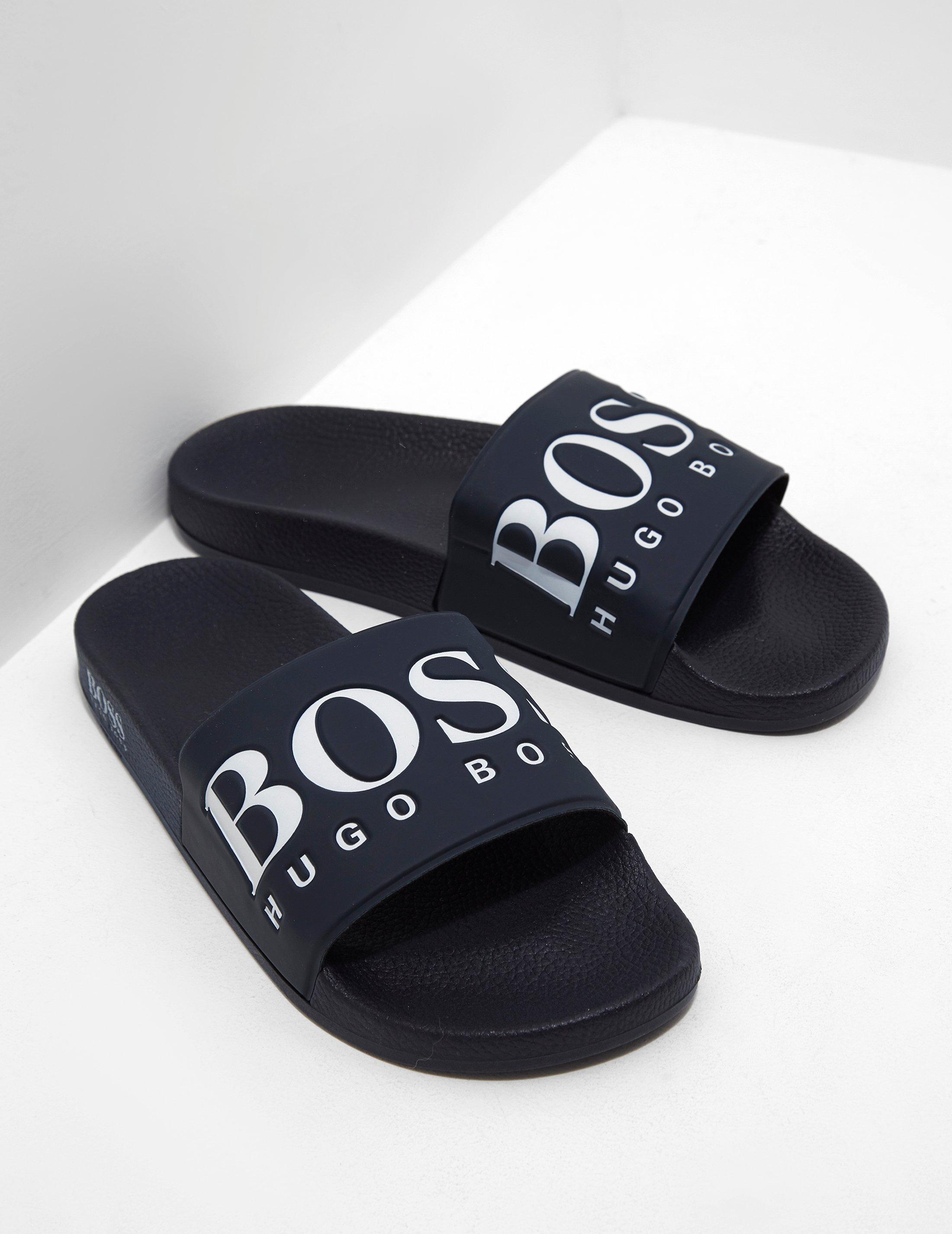 HUGO BOSS  slides sliders slipper Genuine £155 SUMMER wear Dark Blue 