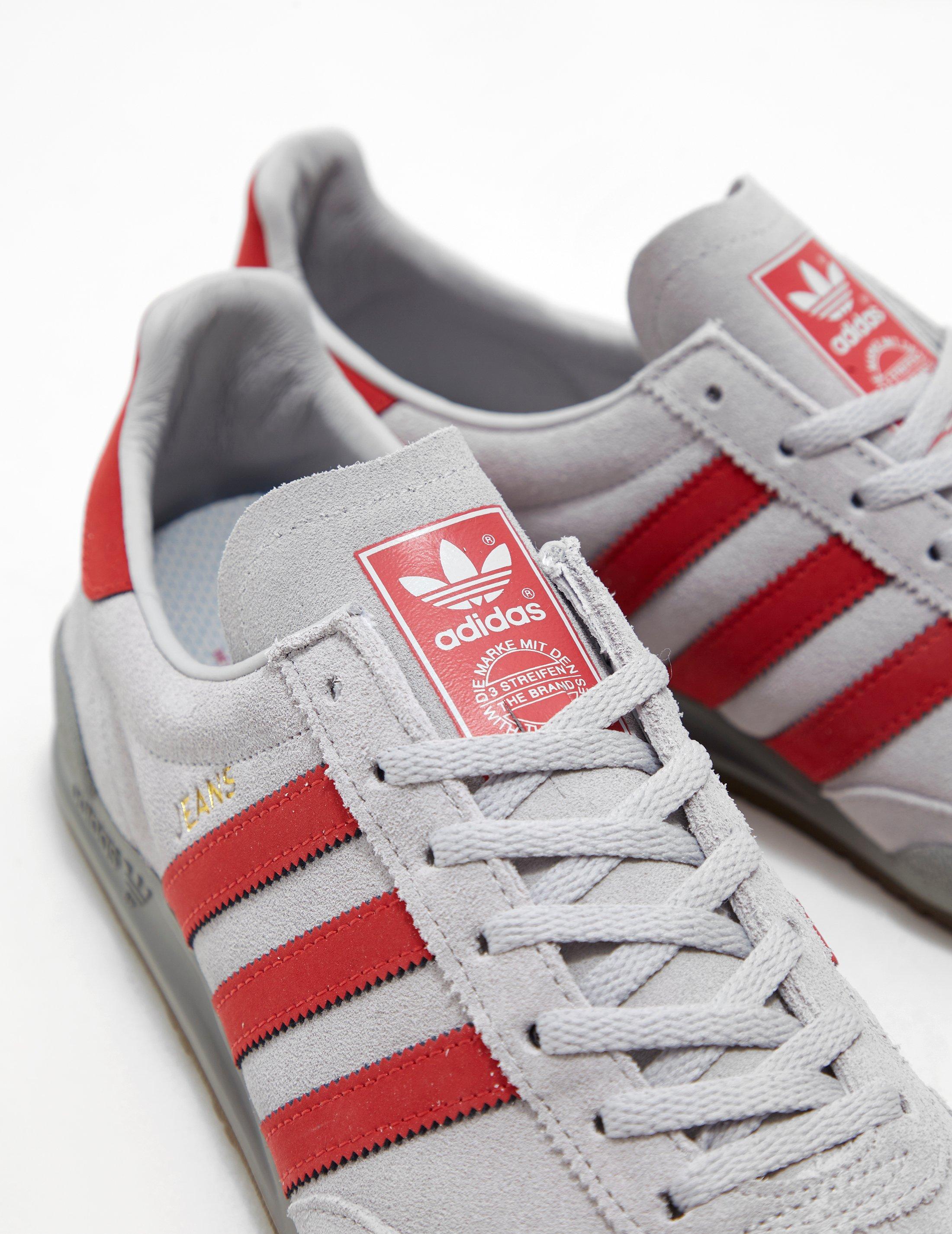 adidas jeans grey and red