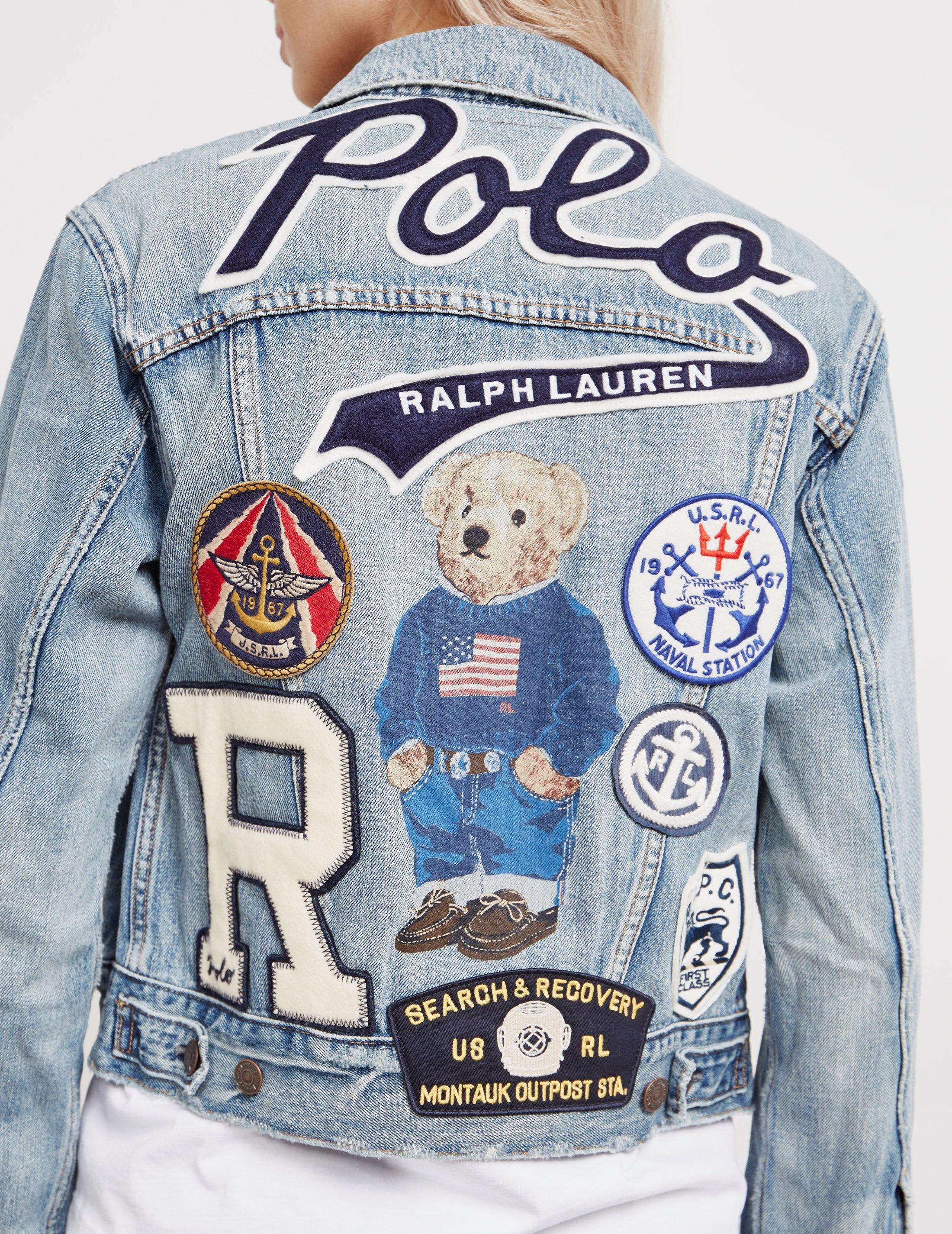 polo jean jacket with fur