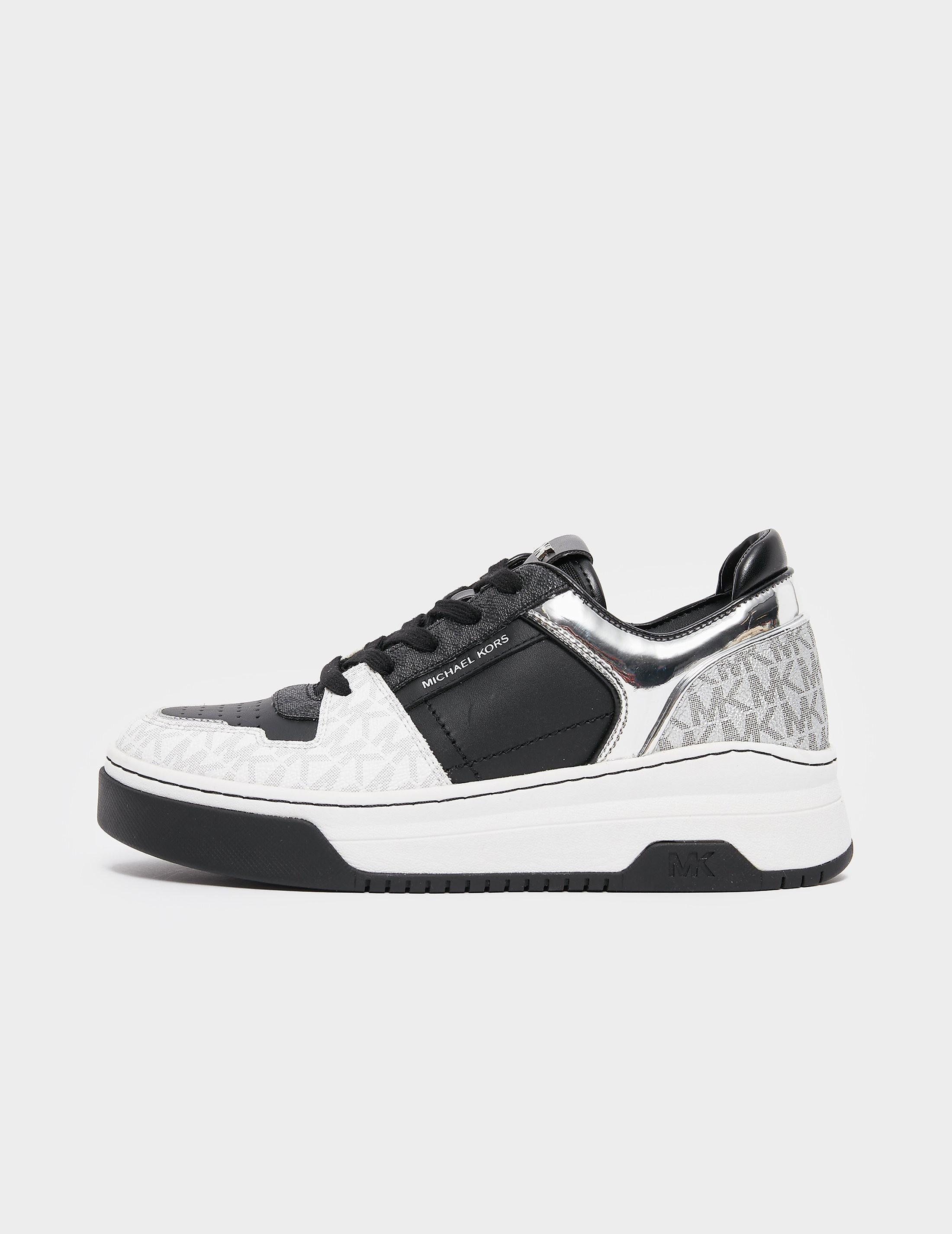 black metallic trainers