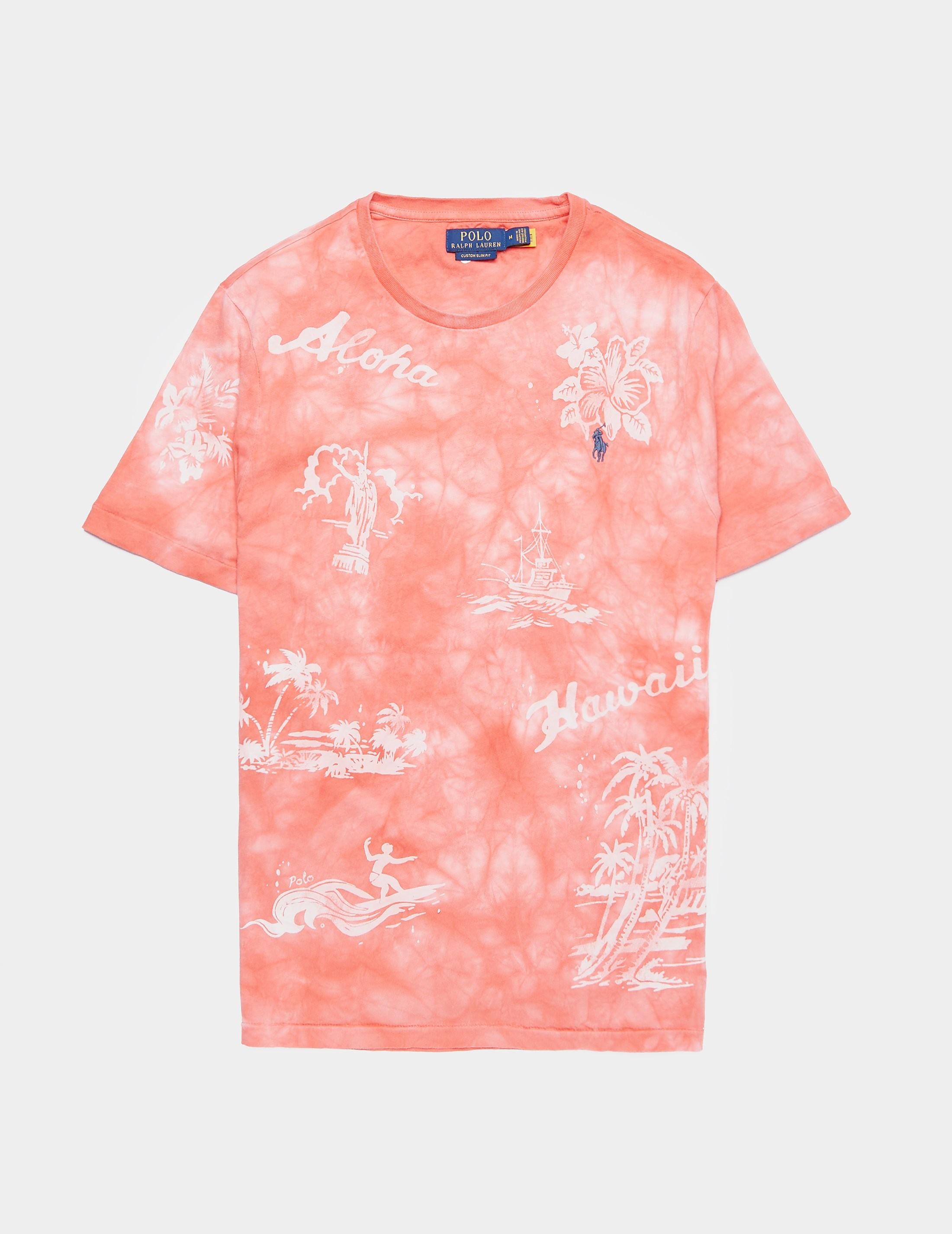 Polo Ralph Lauren Tie Dye Aloha Short Sleeve T-shirt in Pink for 