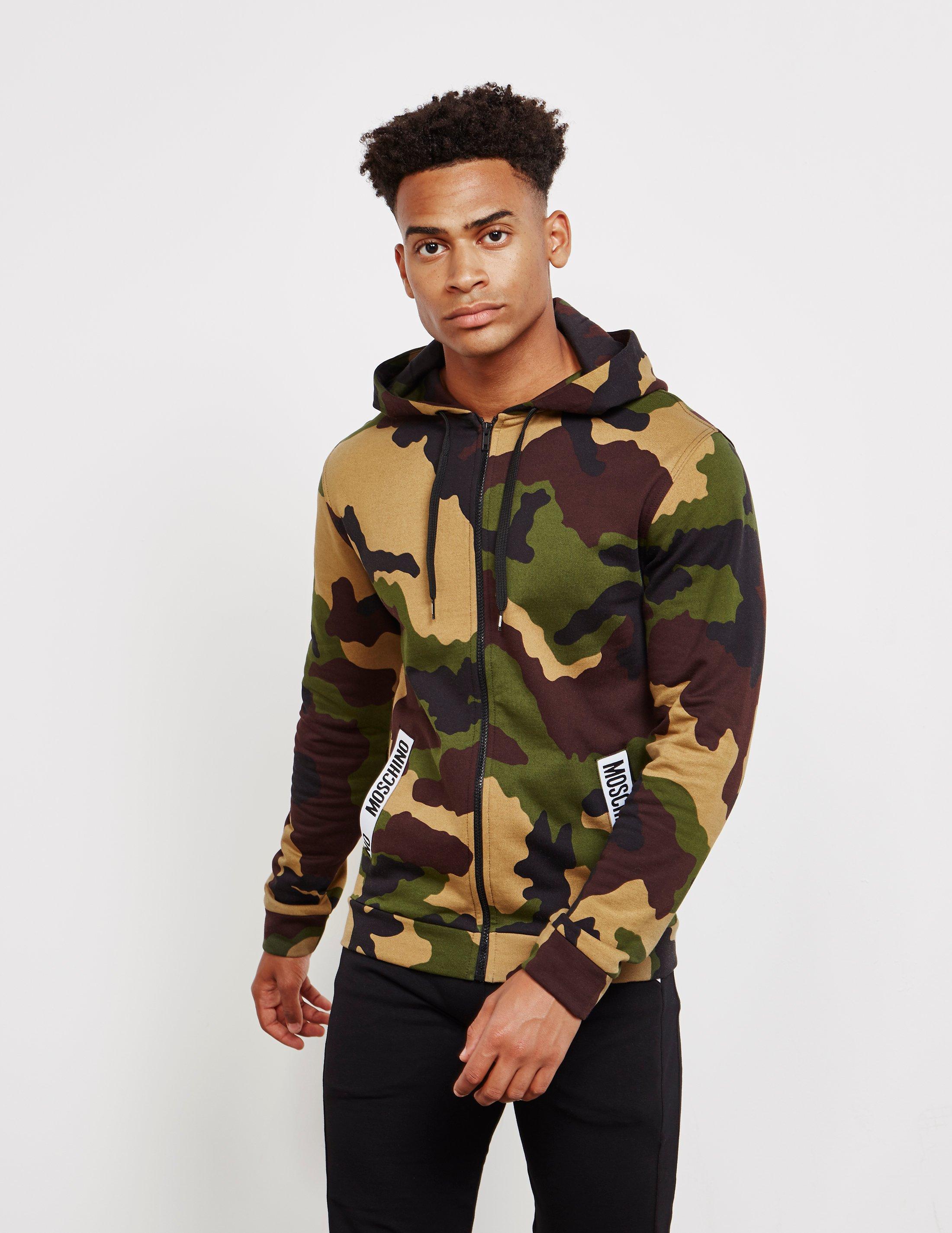 moschino tape full zip hoodie