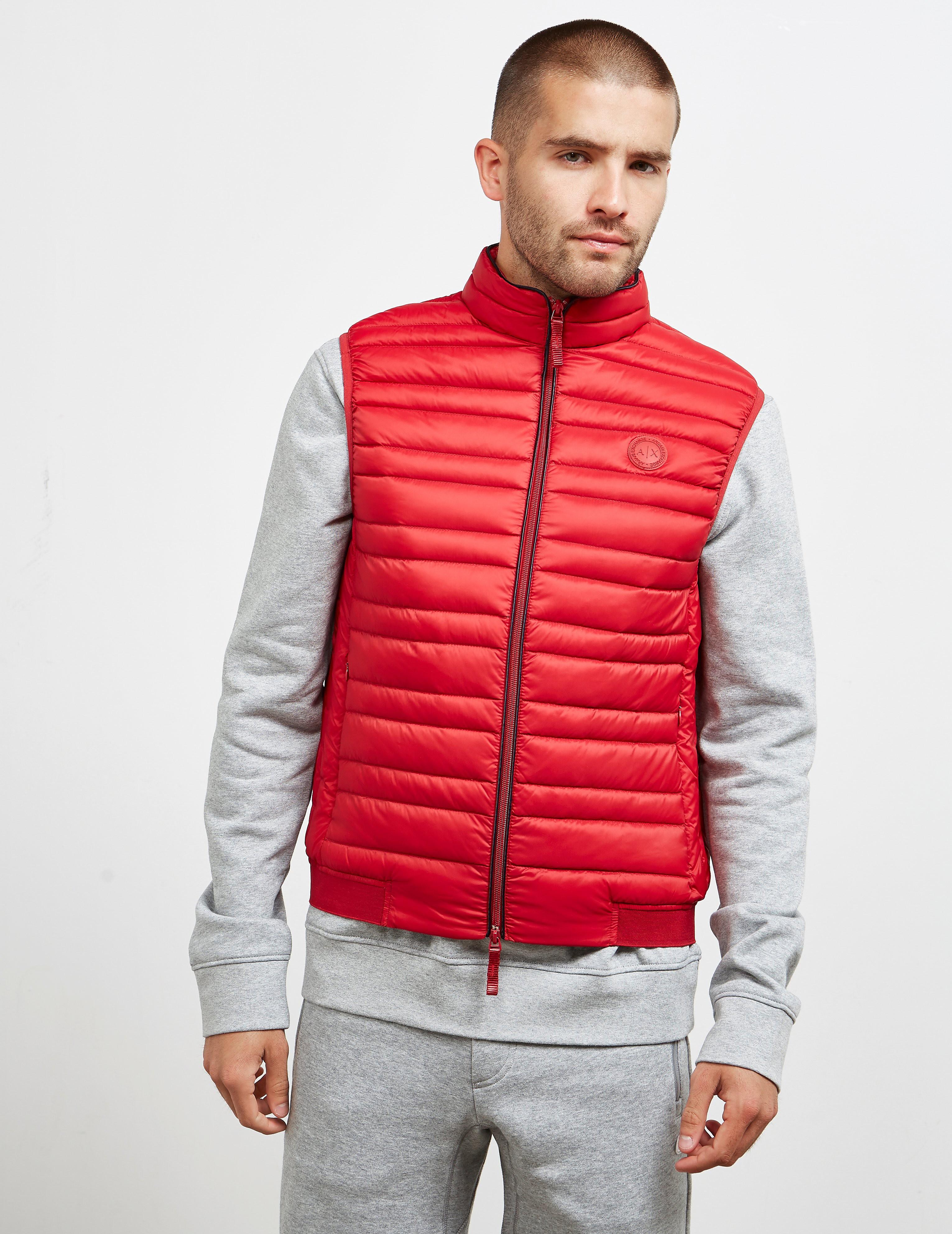 armani gilet red