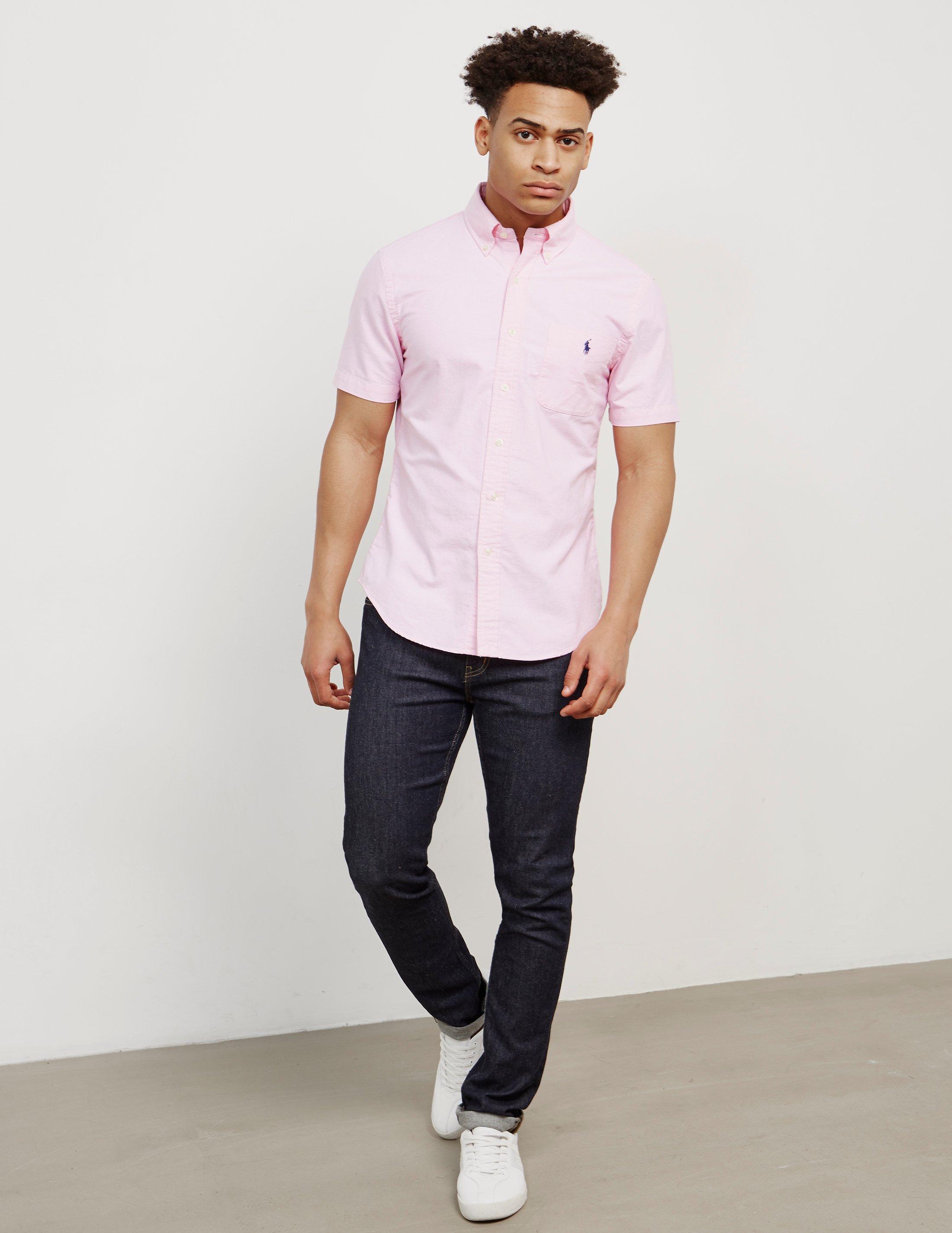 Polo Ralph Lauren Mens Oxford Short Sleeve Shirt Pink for Men - Lyst