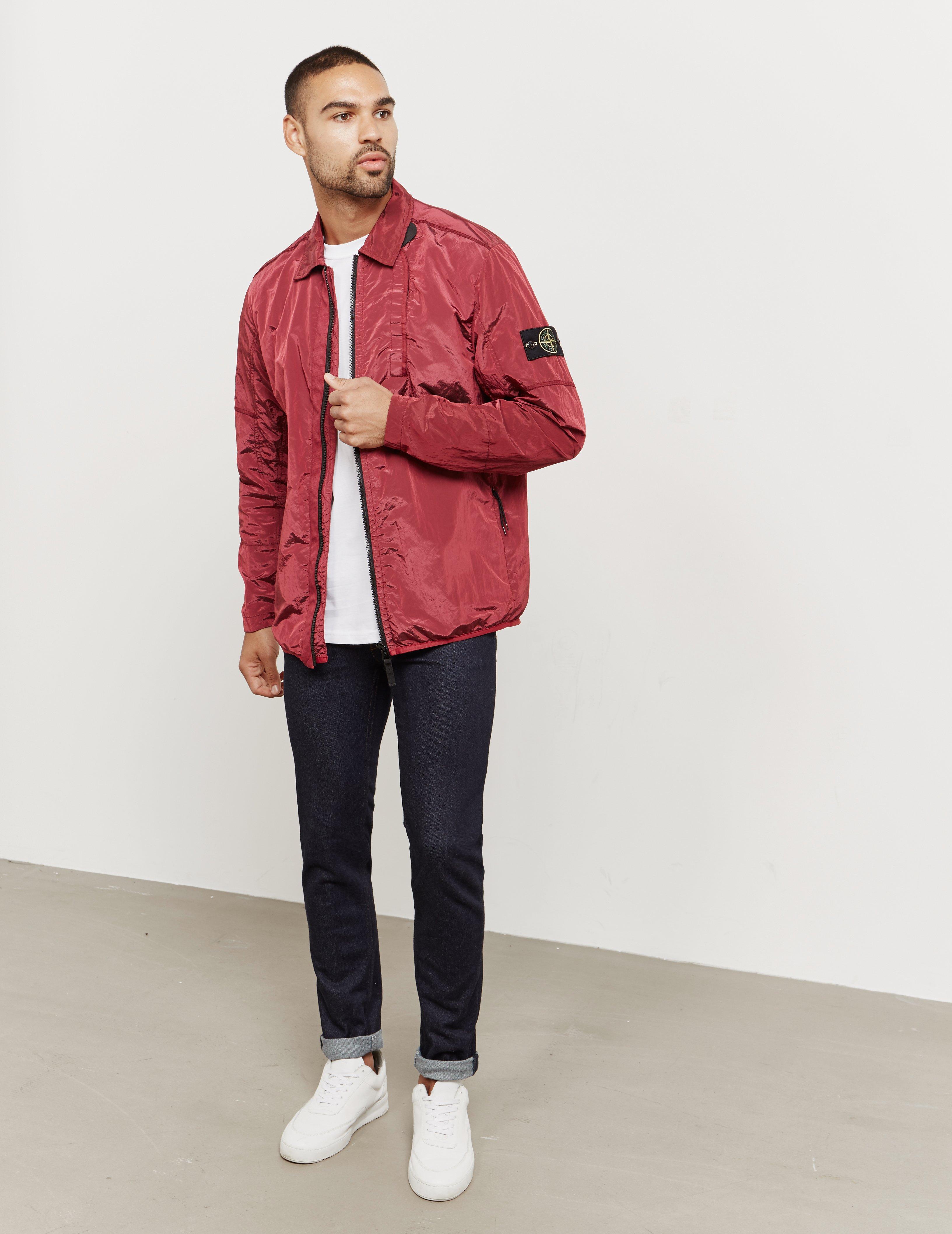 Stone Island Synthetic Mens Nylon Metal Overshirt Red for Men | Lyst
