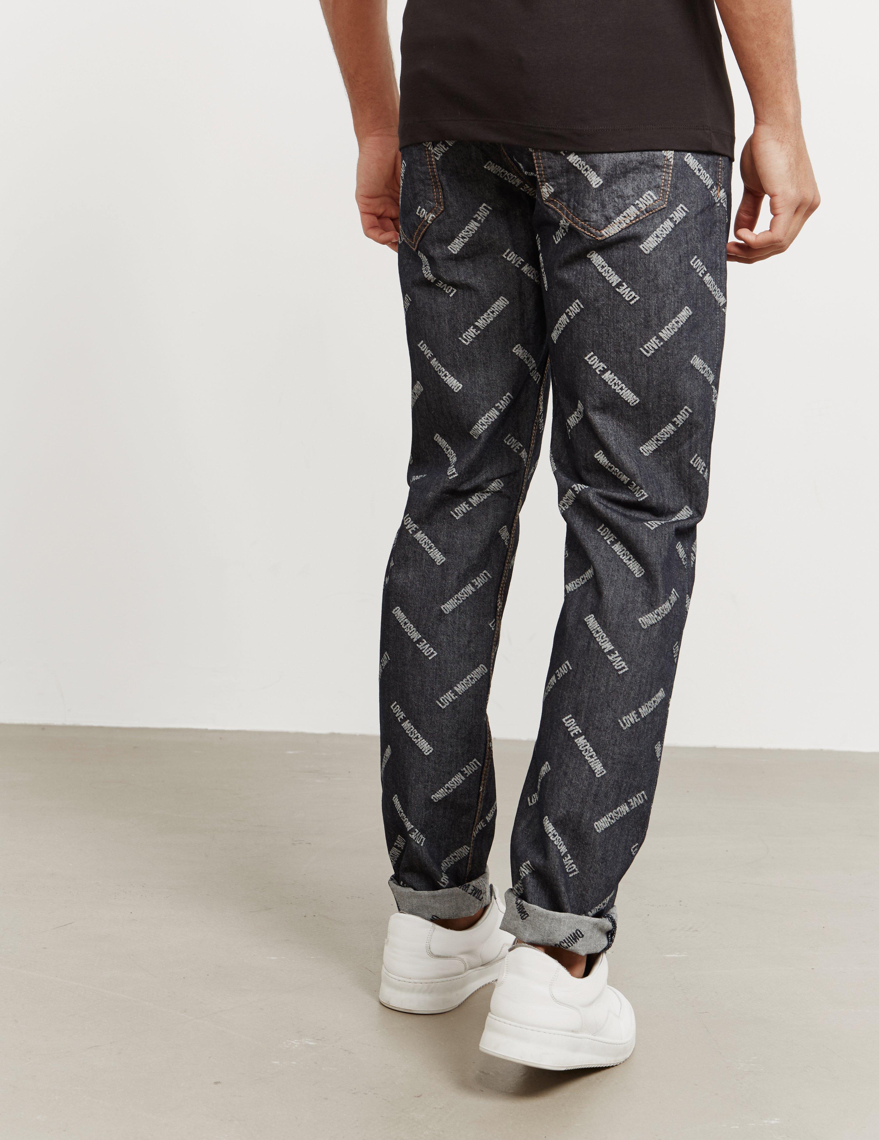 Love Moschino Denim Mens All Over Print Jeans - Online Exclusive Grey in  Gray for Men - Lyst