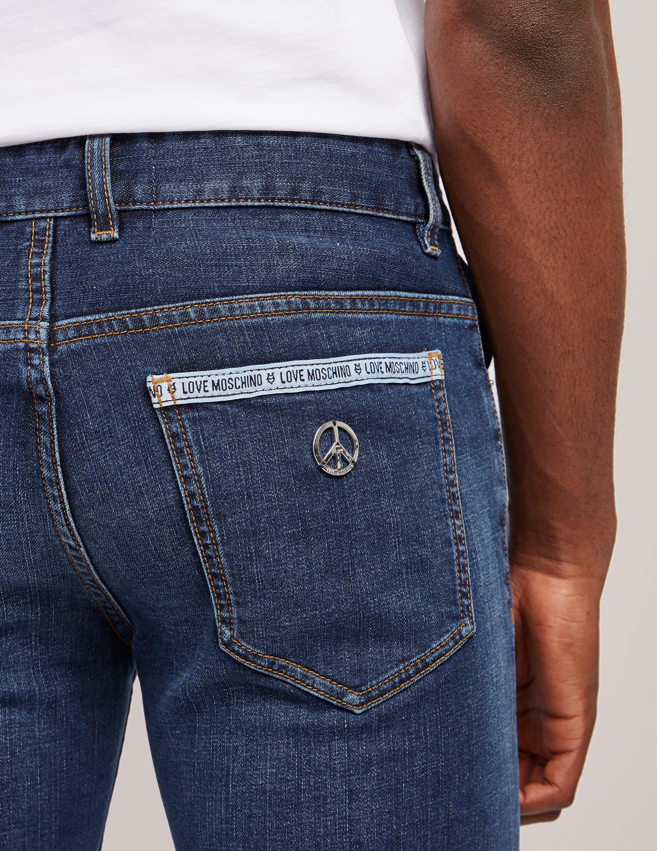 Love Moschino Denim Mens Tape Slim Jeans - Online Exclusive Blue for Men -  Lyst