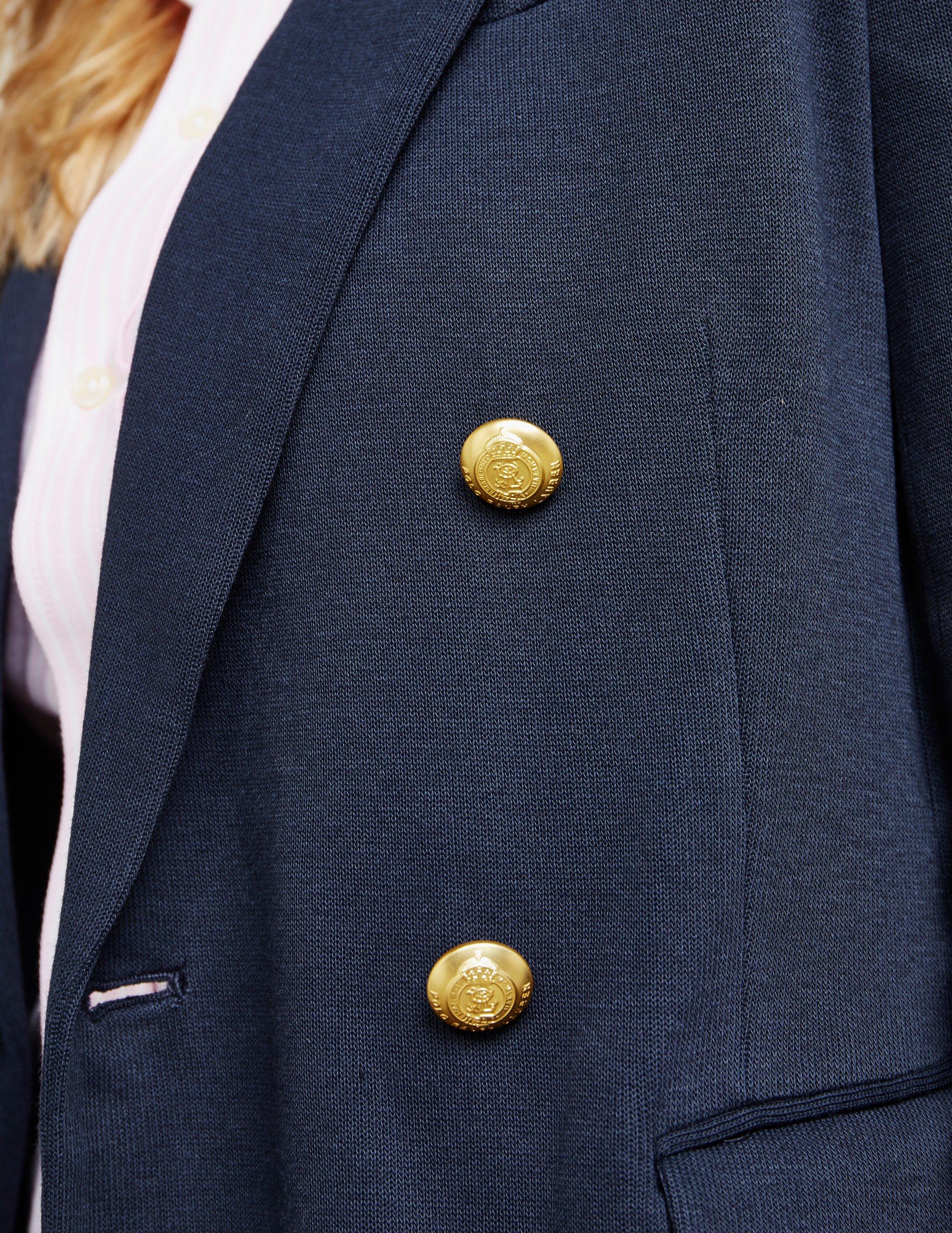 Polo Ralph Lauren Cotton Womens Knitted Double Button Blazer Navy Blue -  Lyst