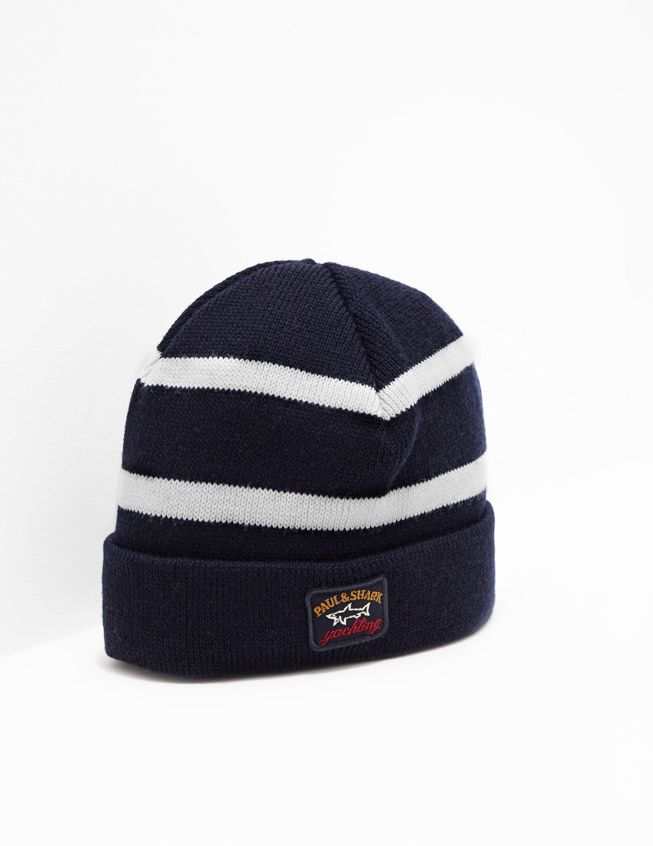 paul and shark striped beanie