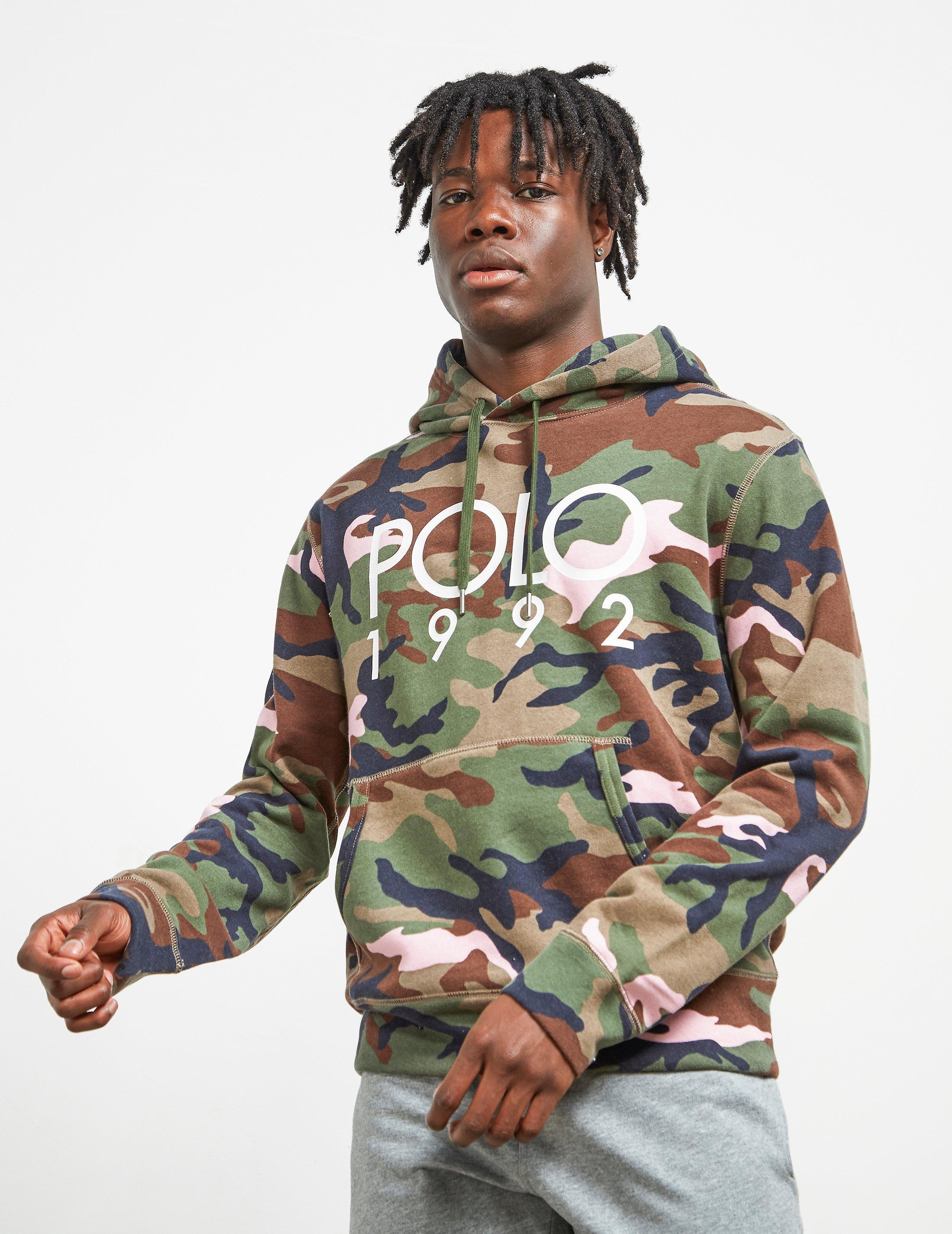 polo ralph lauren men's camo fleece hoodie