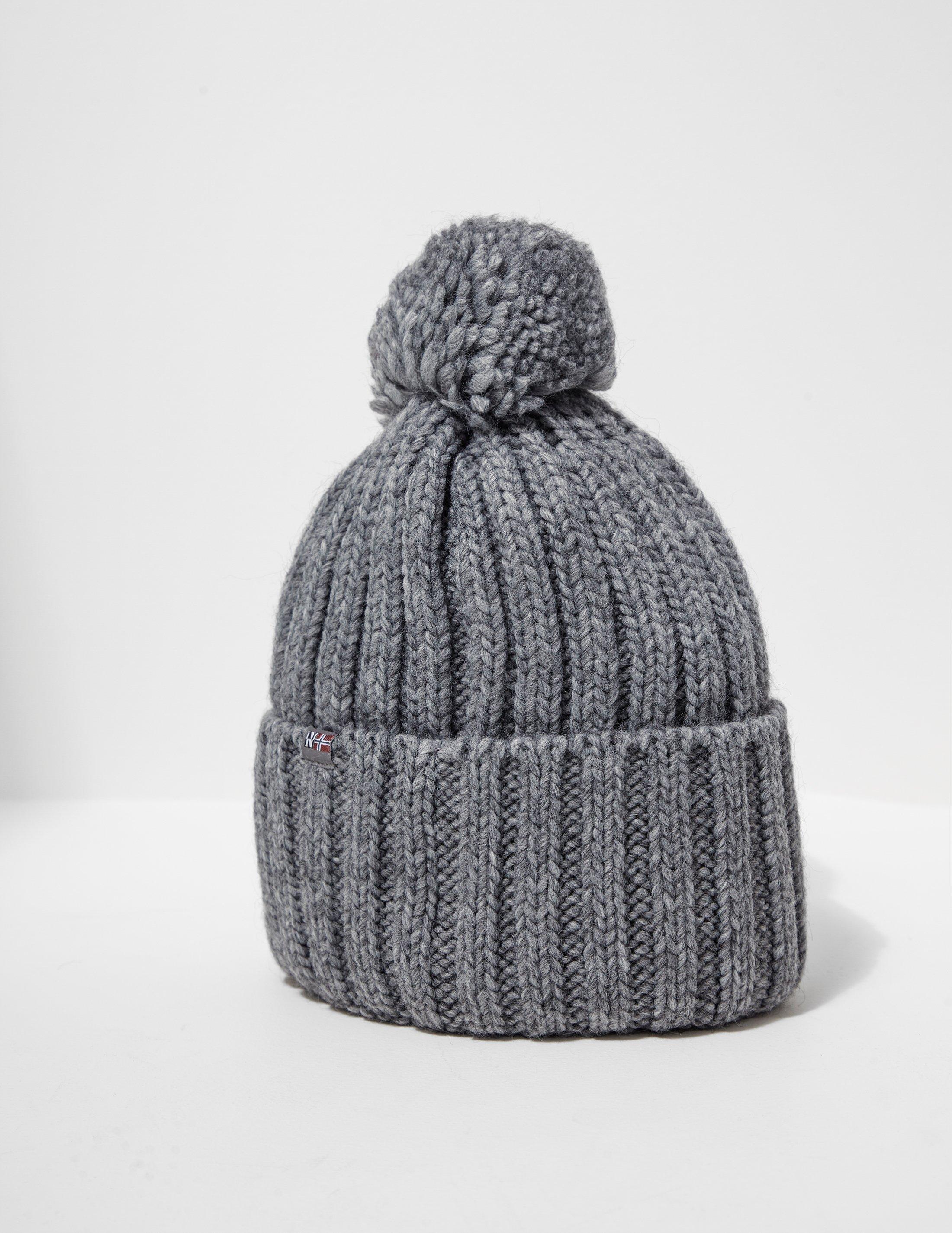 Napapijri Mens Semiury Bobble Hat Grey 