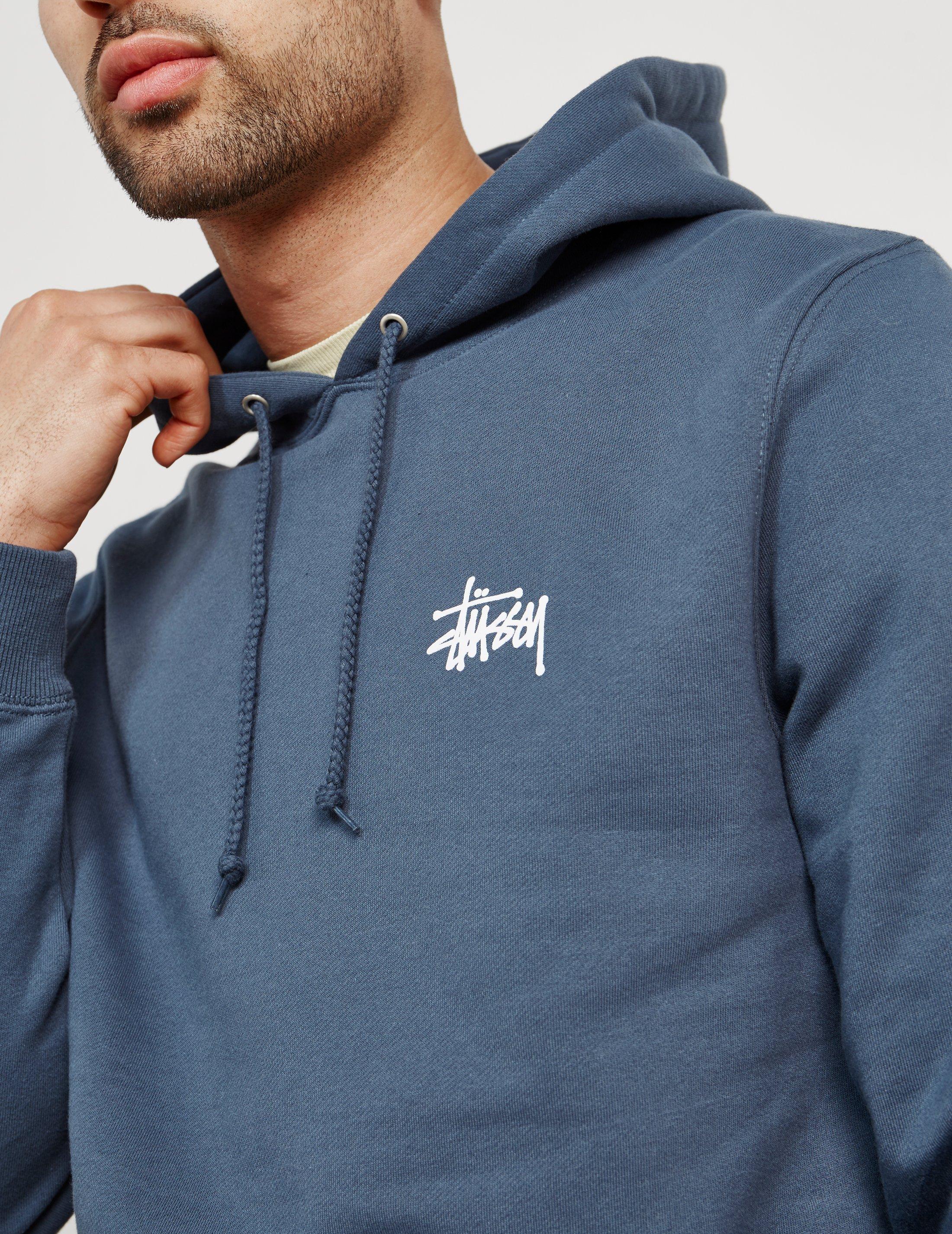 Stussy Cotton Basic Logo Overhead Hoodie Ink Blue/ink Blue for Men Lyst