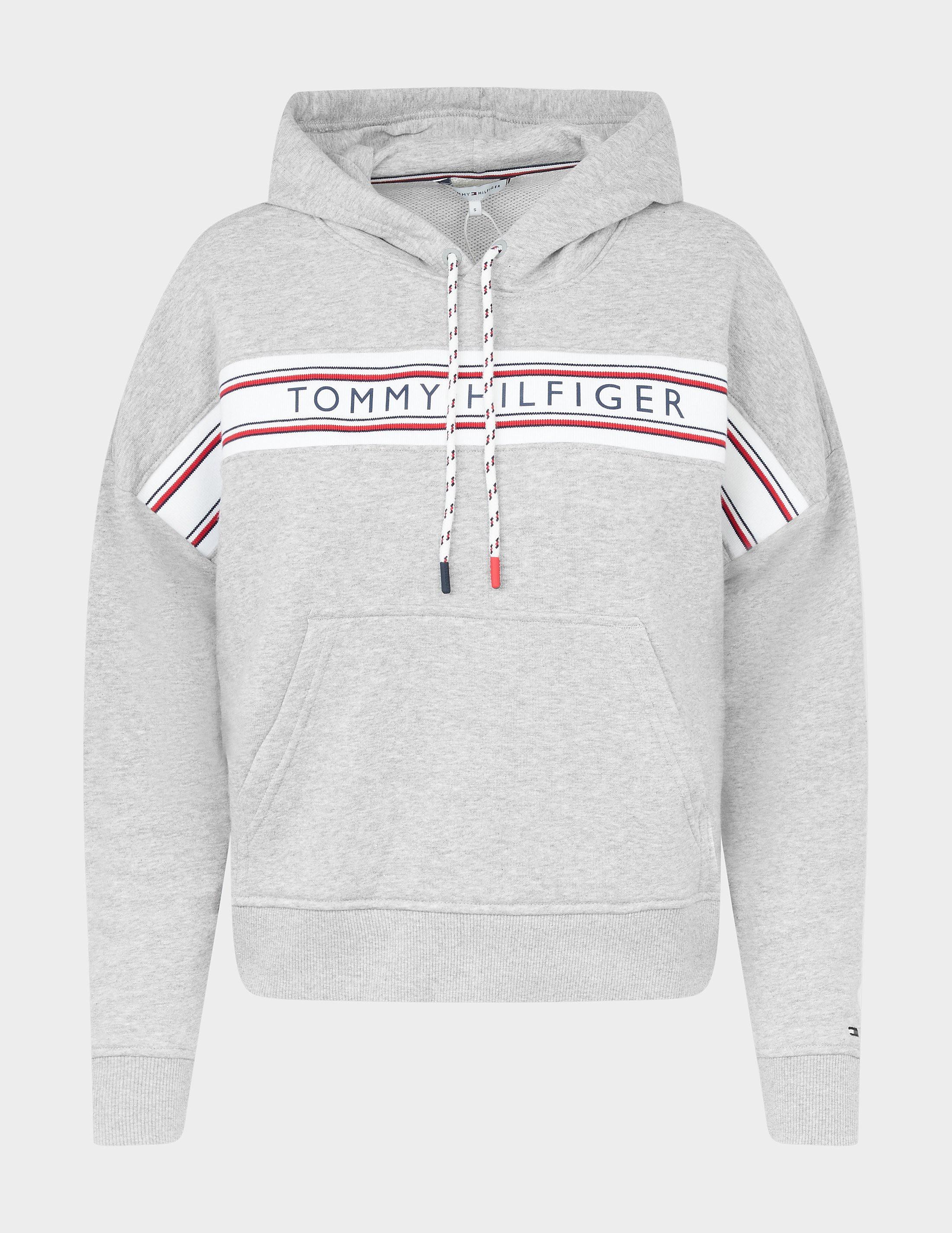 Tommy Hilfiger Lounge Tape Hoodie in Gray | Lyst