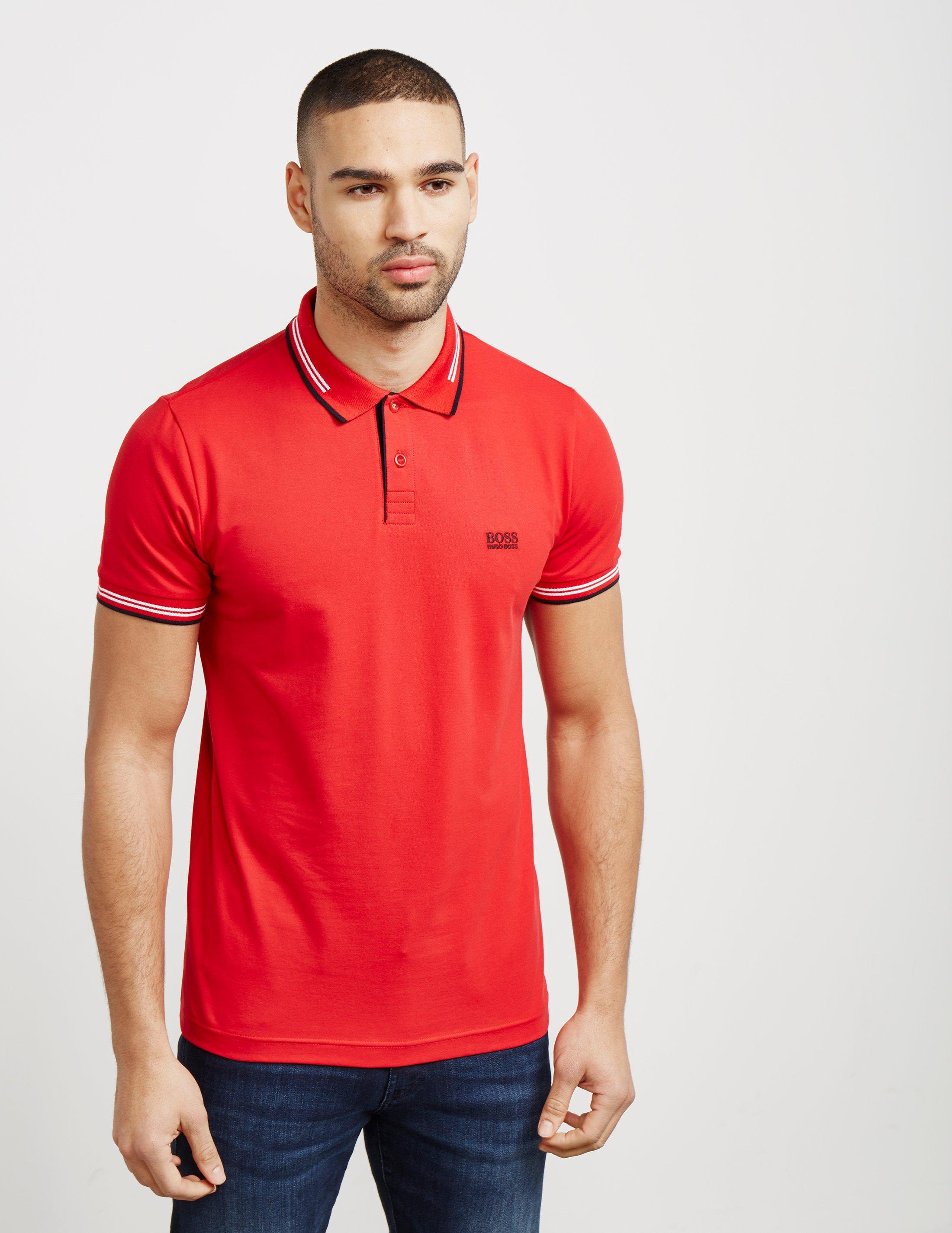 BOSS by HUGO BOSS Cotton Mens Paul Short Sleeve Polo Shirt Red for Men |  Lyst Australia