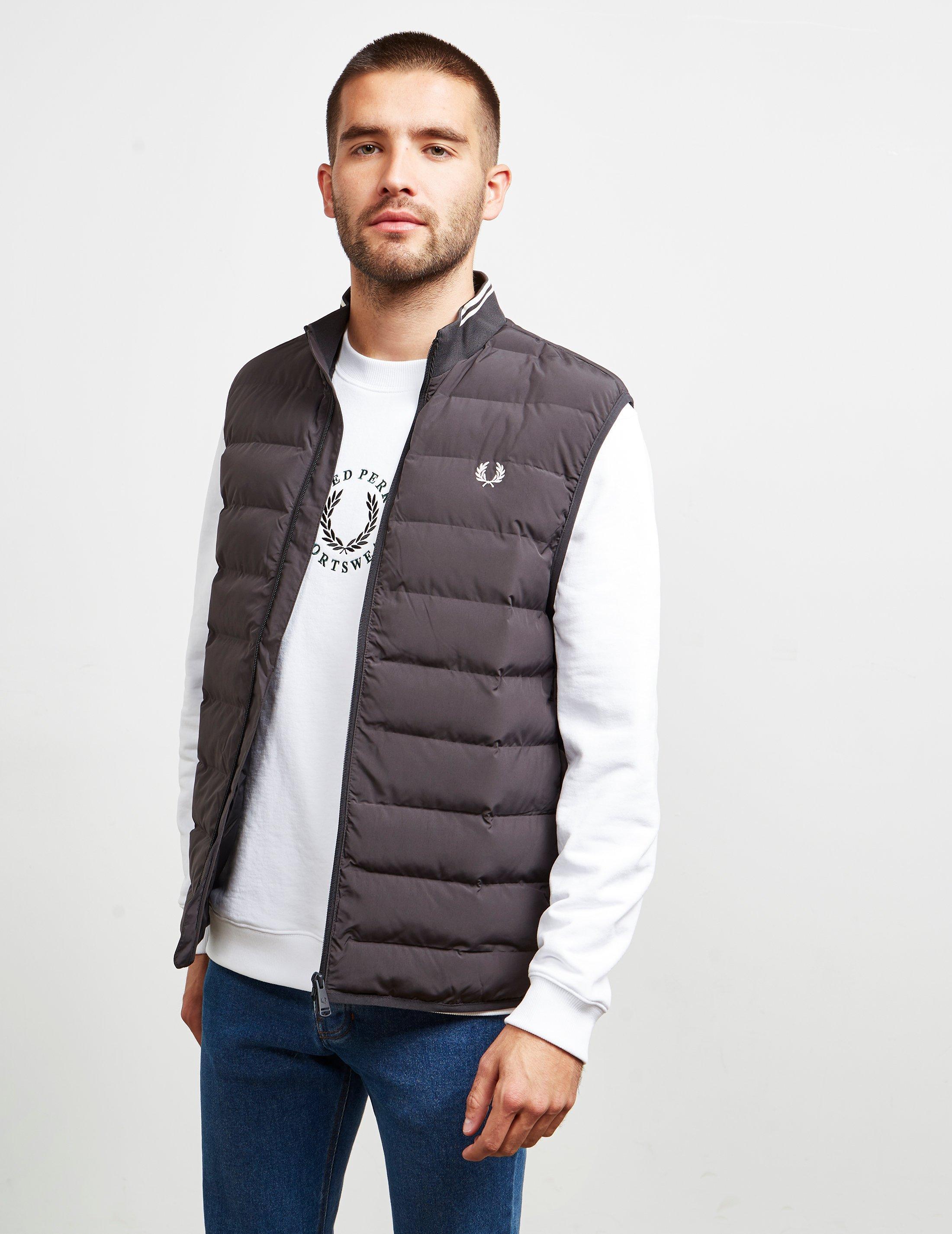 Fred Perry Synthetic Seamless Padded Gilet Black for Men - Lyst