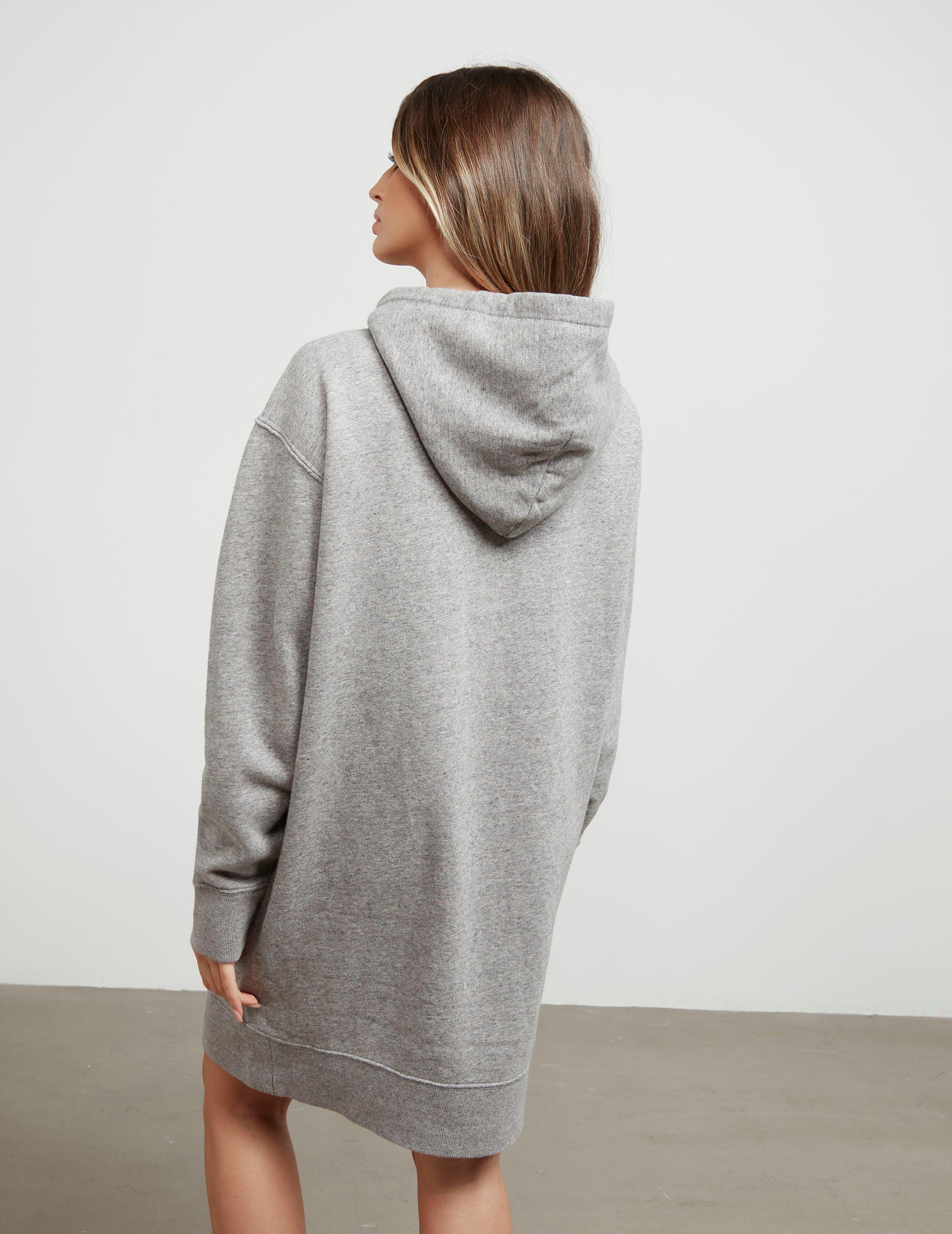 Polo Ralph Lauren Fleece Hoodie Dress in Grey (Gray) | Lyst