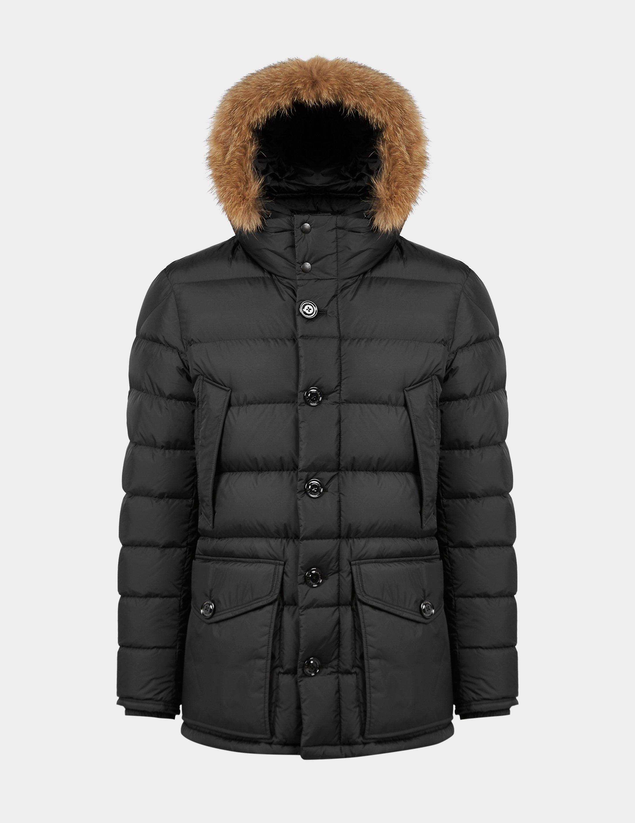Moncler Cluny Fur Parka Black for Men Lyst