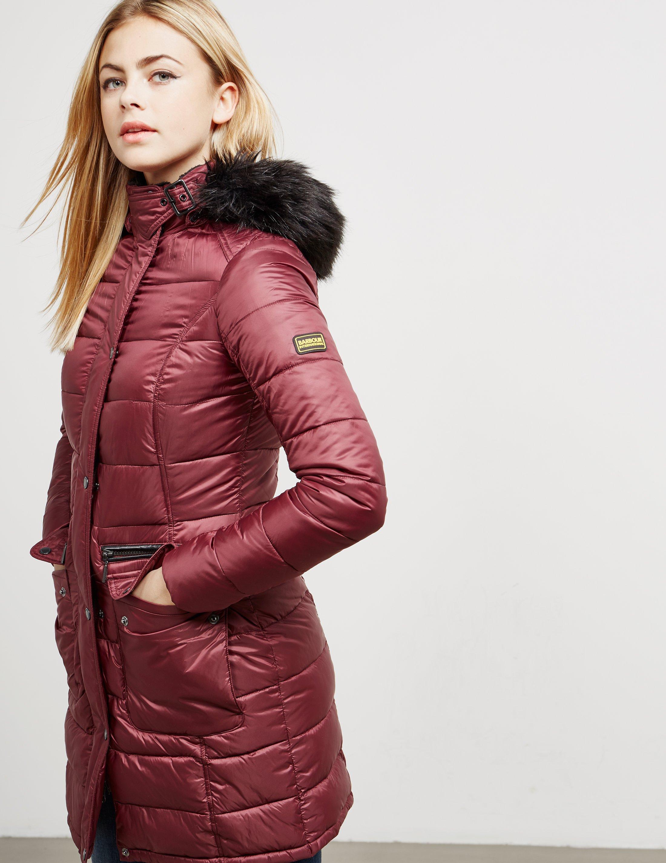 Barbour Womens International Dunnet Padded Jacket Burgundy in Red - Lyst