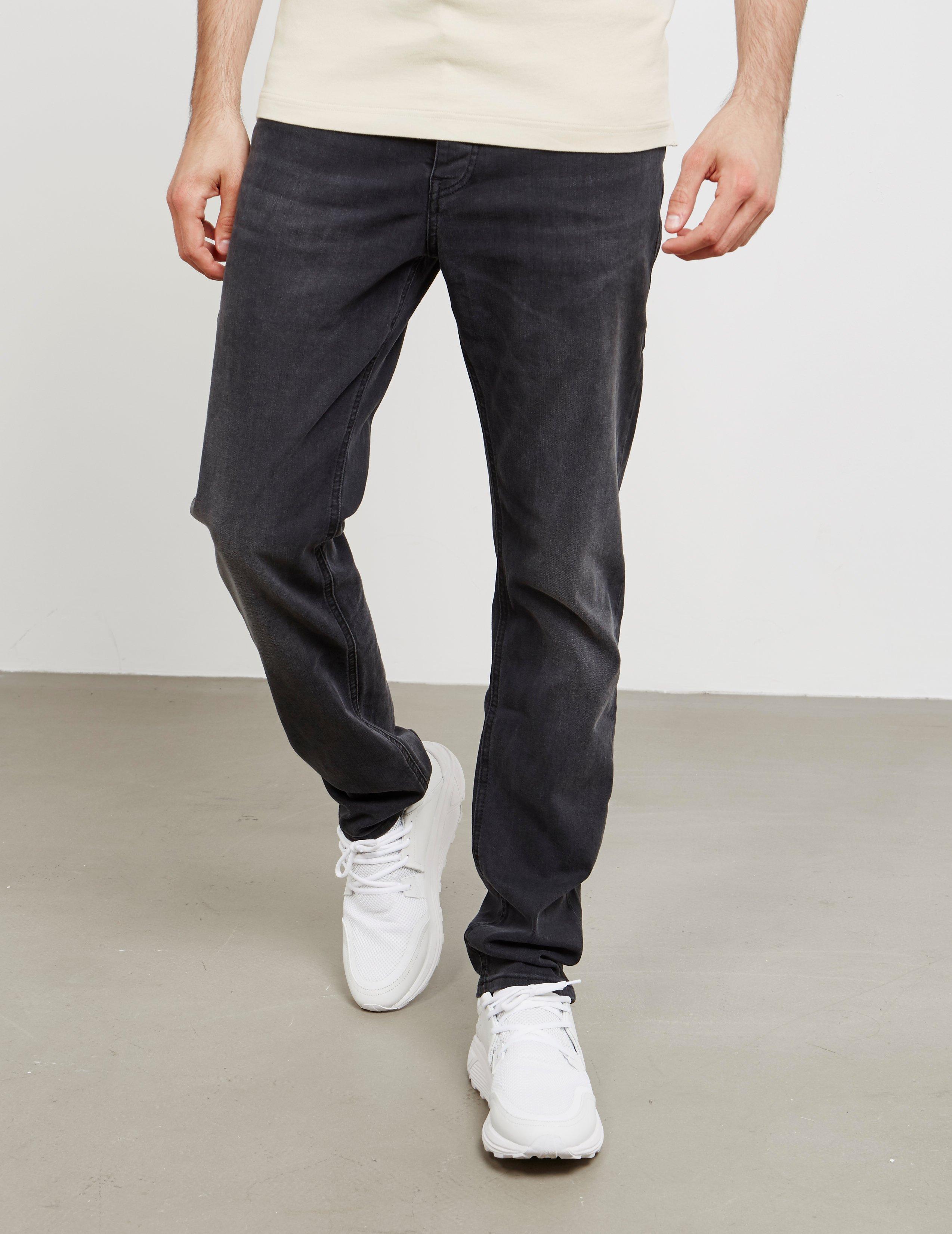 mens grey tapered jeans