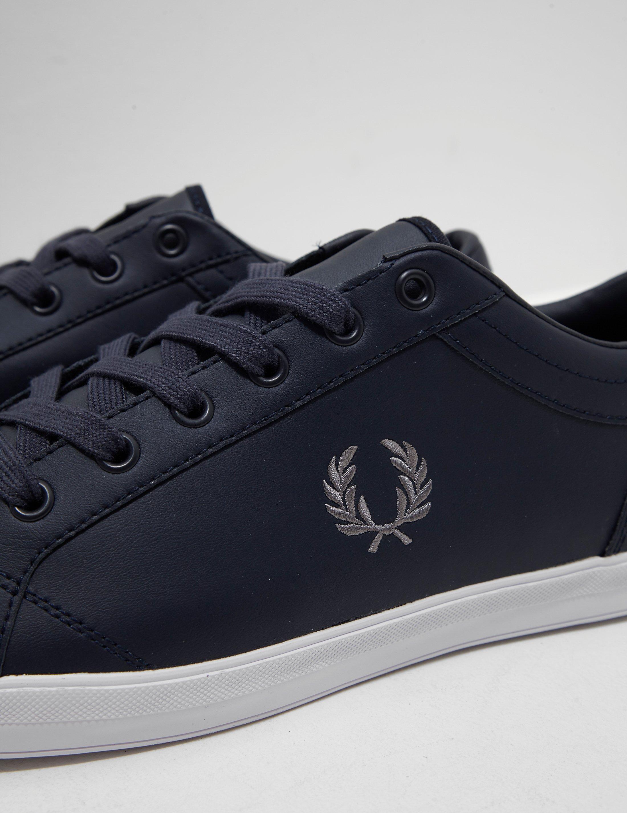 Fred Perry Baseline Leather Navy Blue for Men | Lyst